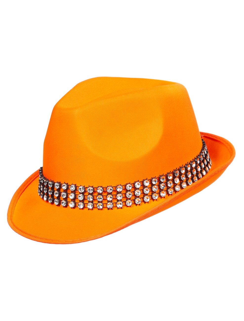 Gangsterhut mit Strass  orange one size