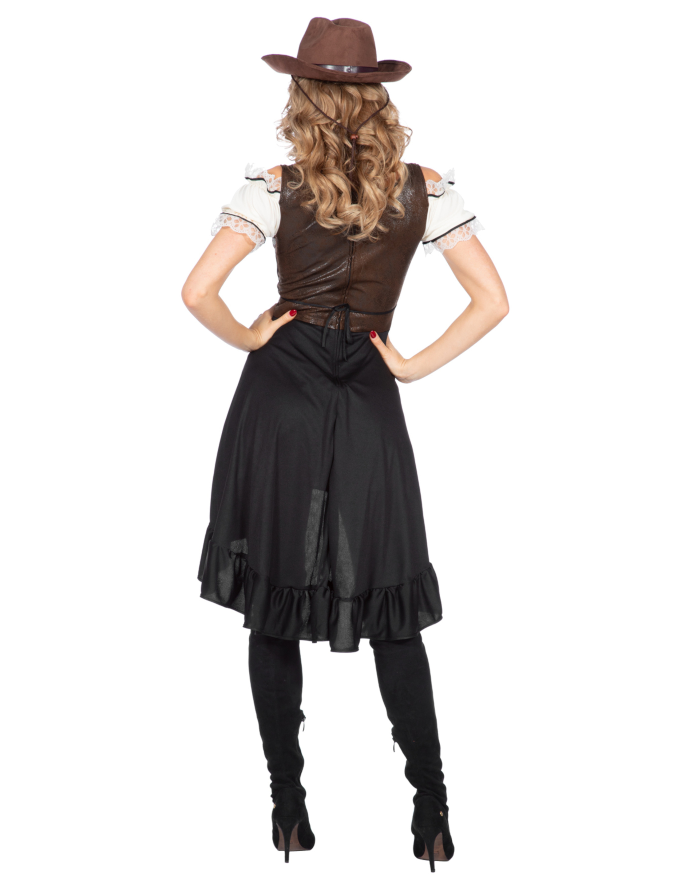 Kleid Cowgirl Dolly schwarz/weiß 48