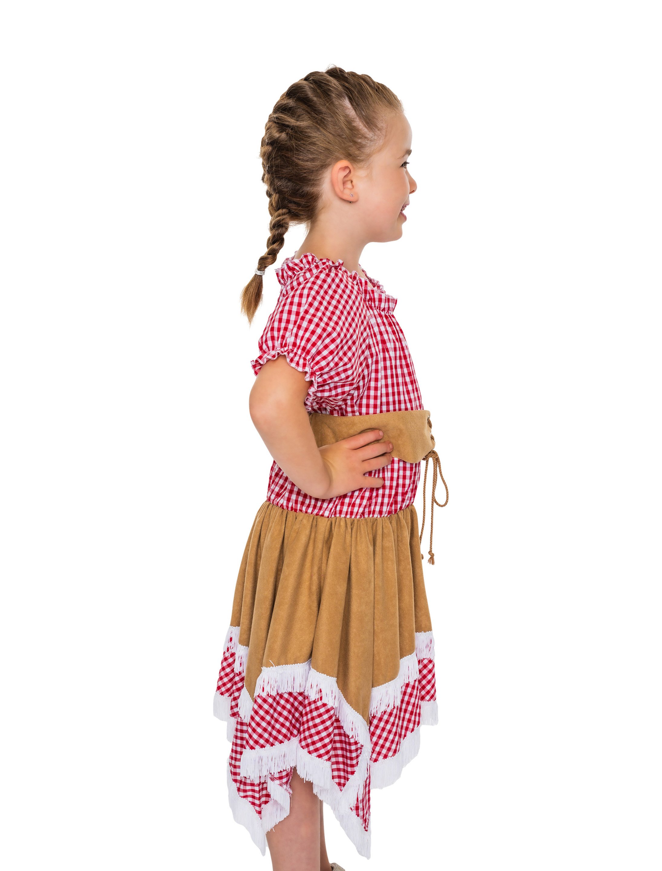 Kleid Cowgirl Kinder rot/weiß 104