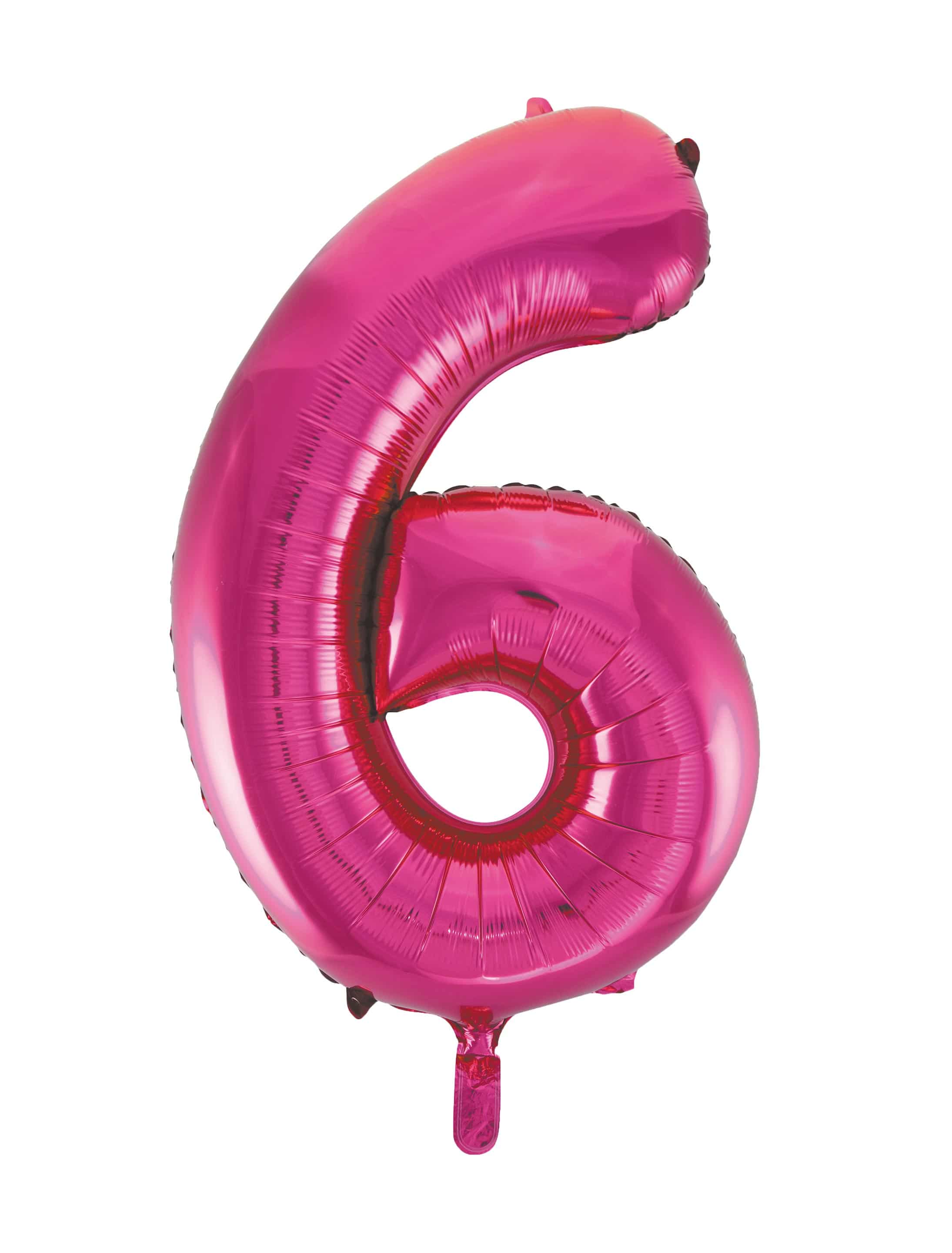 Folienballon Zahl 6 pink L