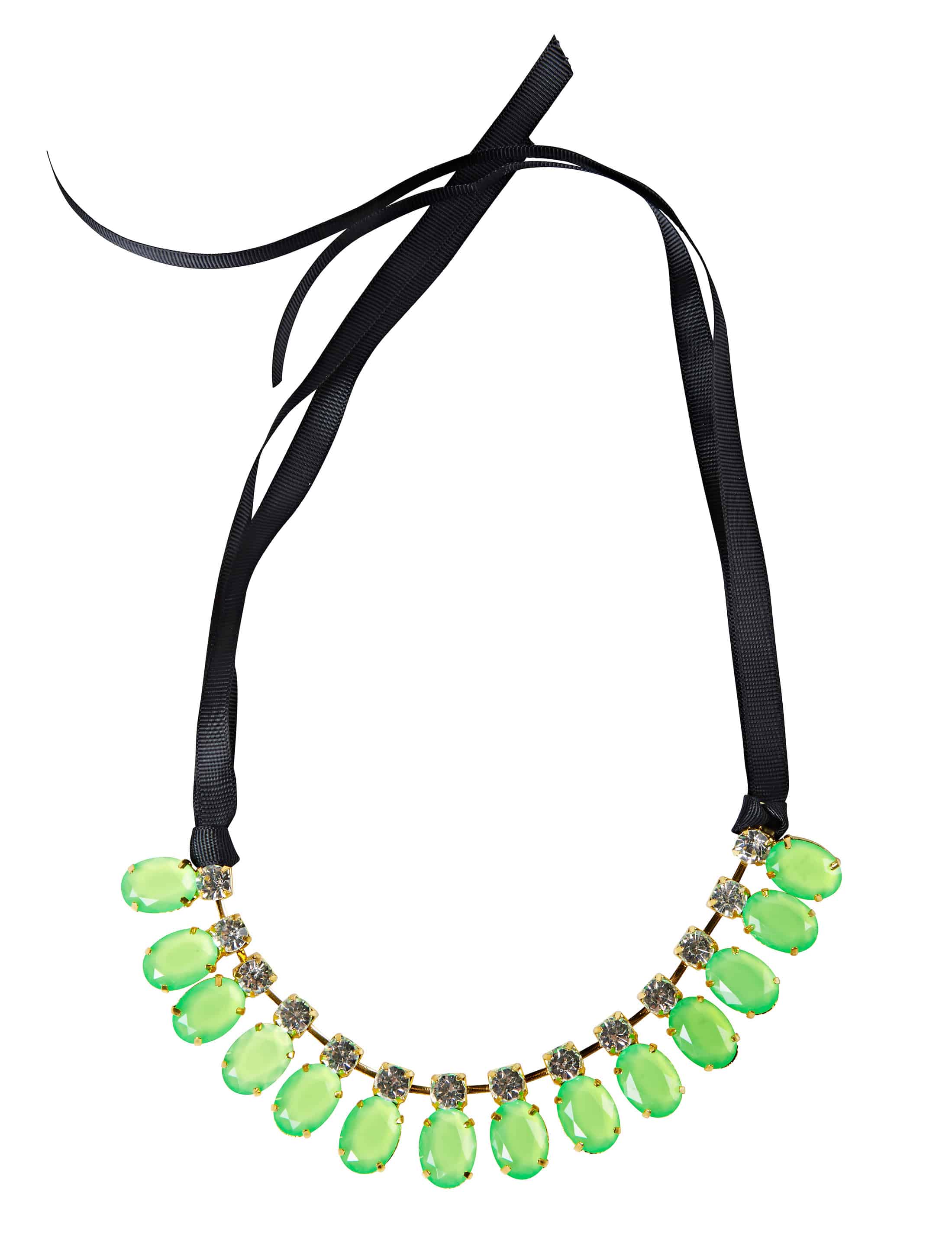 Halsband mit grünen Steinen