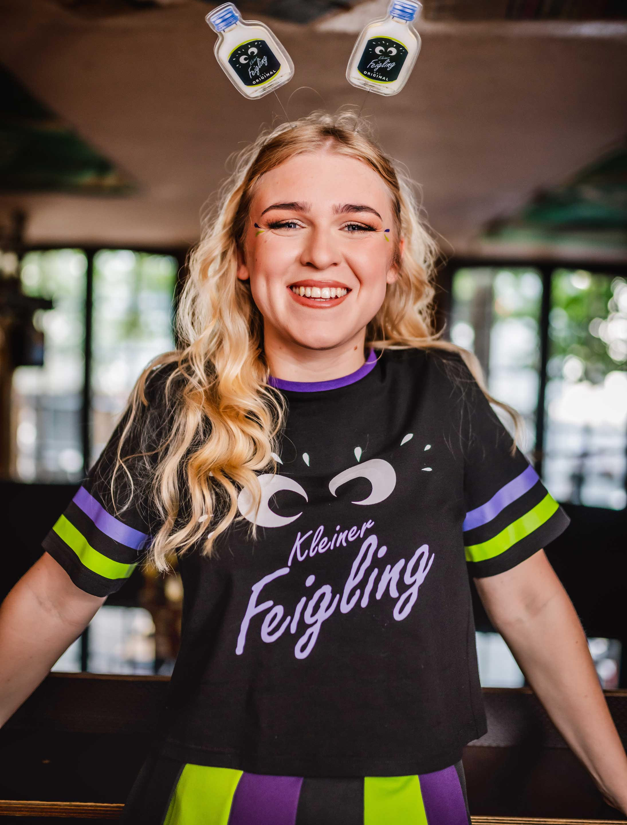 Crop Top Kleiner Feigling Damen schwarz S/M