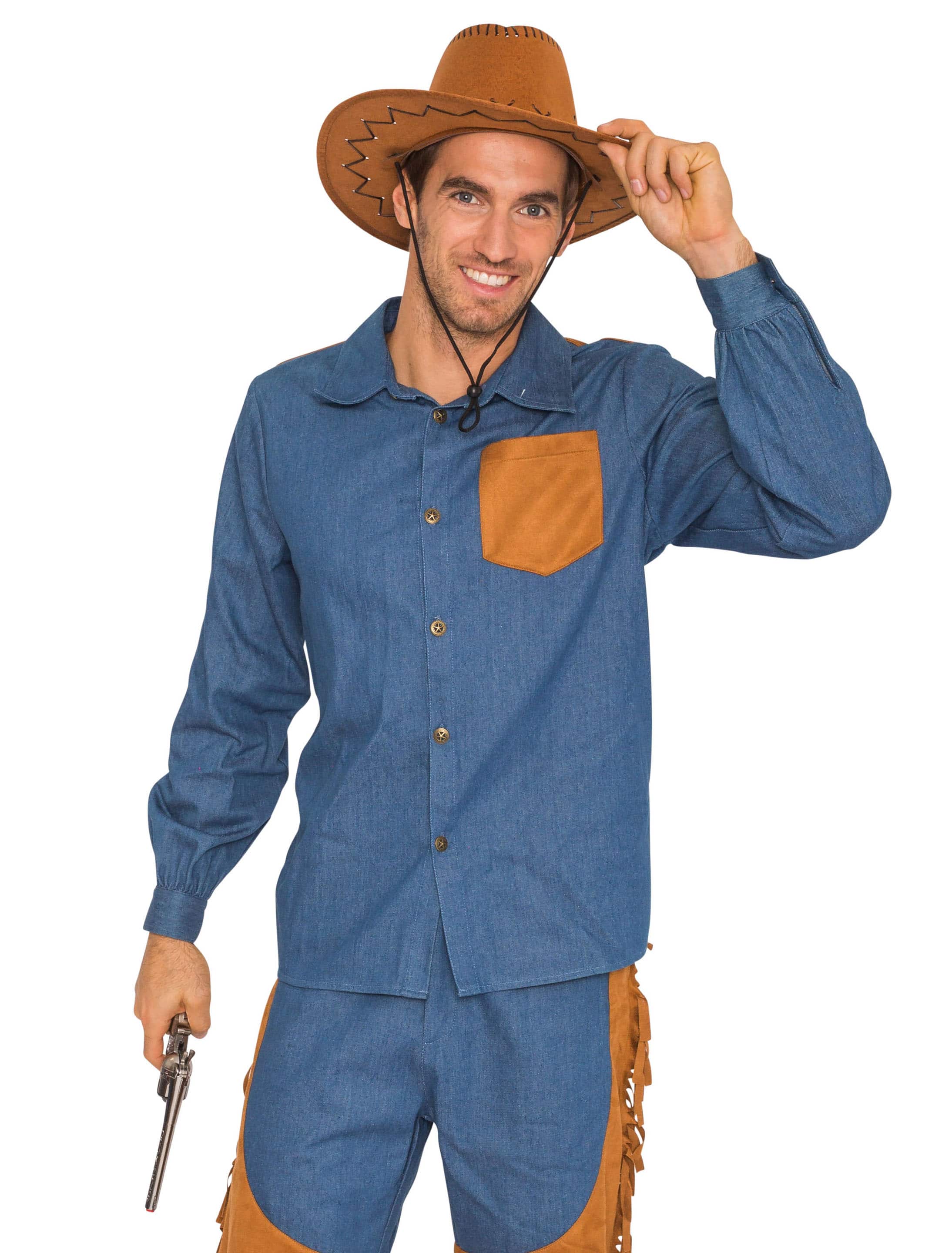 Hemd Cowboy Herren dunkelblau S Hemd Cowboy Herren dunkelblau S