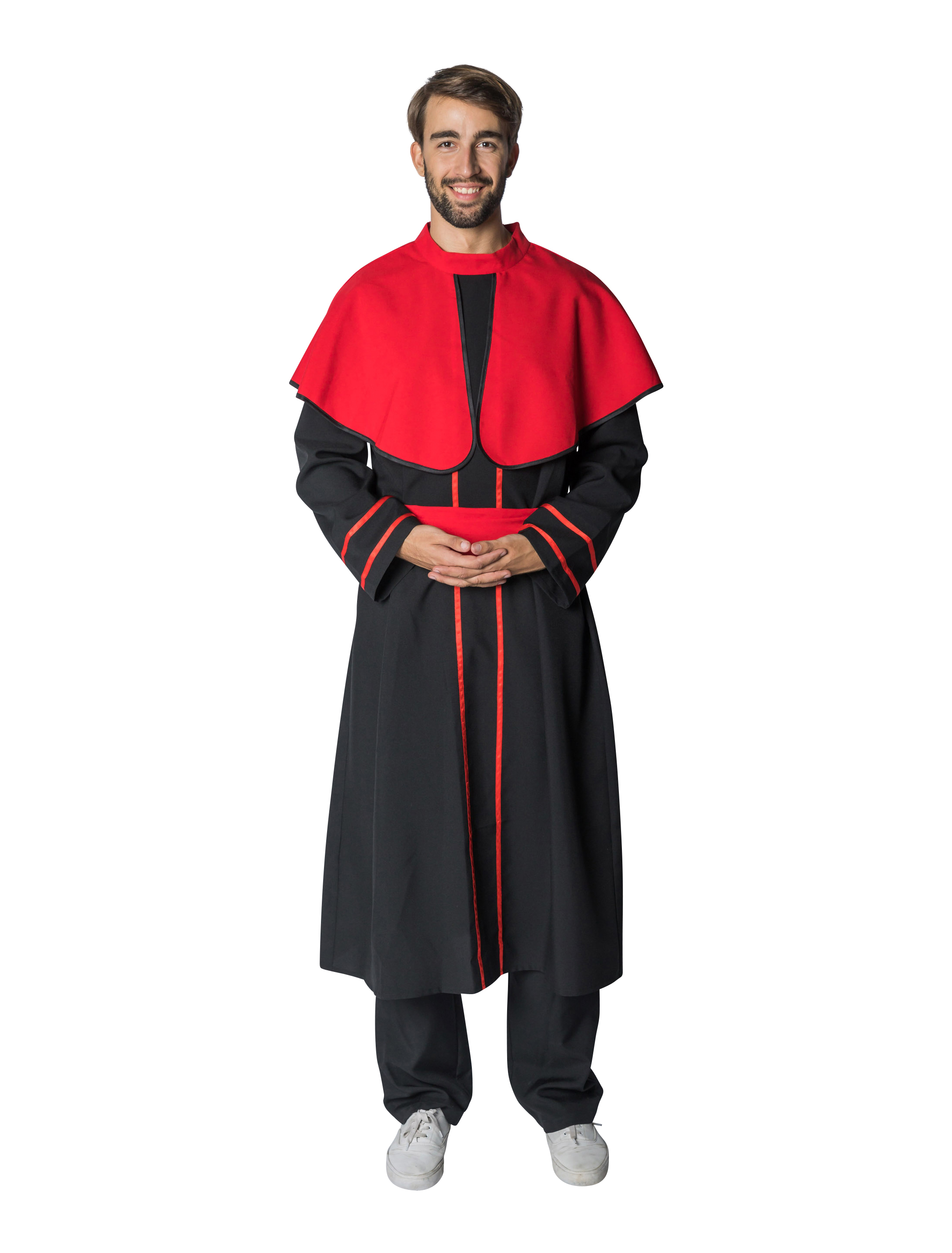 Gewand Bischof 2-tlg. schwarz/rot XL