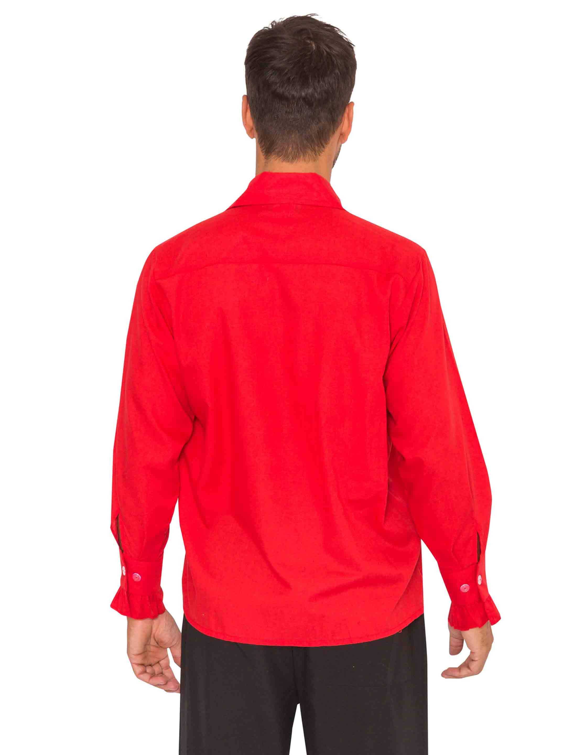 Rüschenhemd Herren rot 2XL