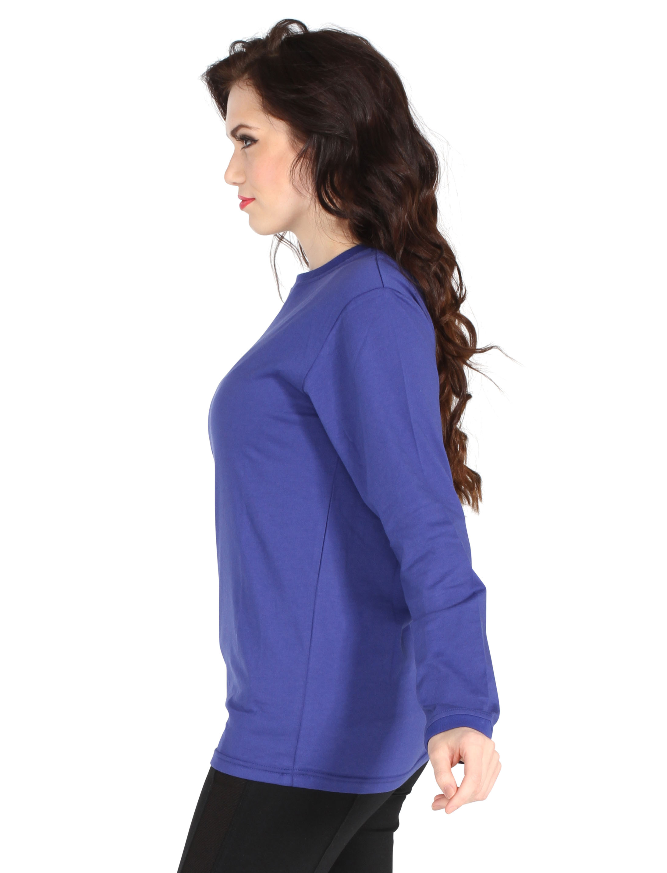 Shirt langarm blau S