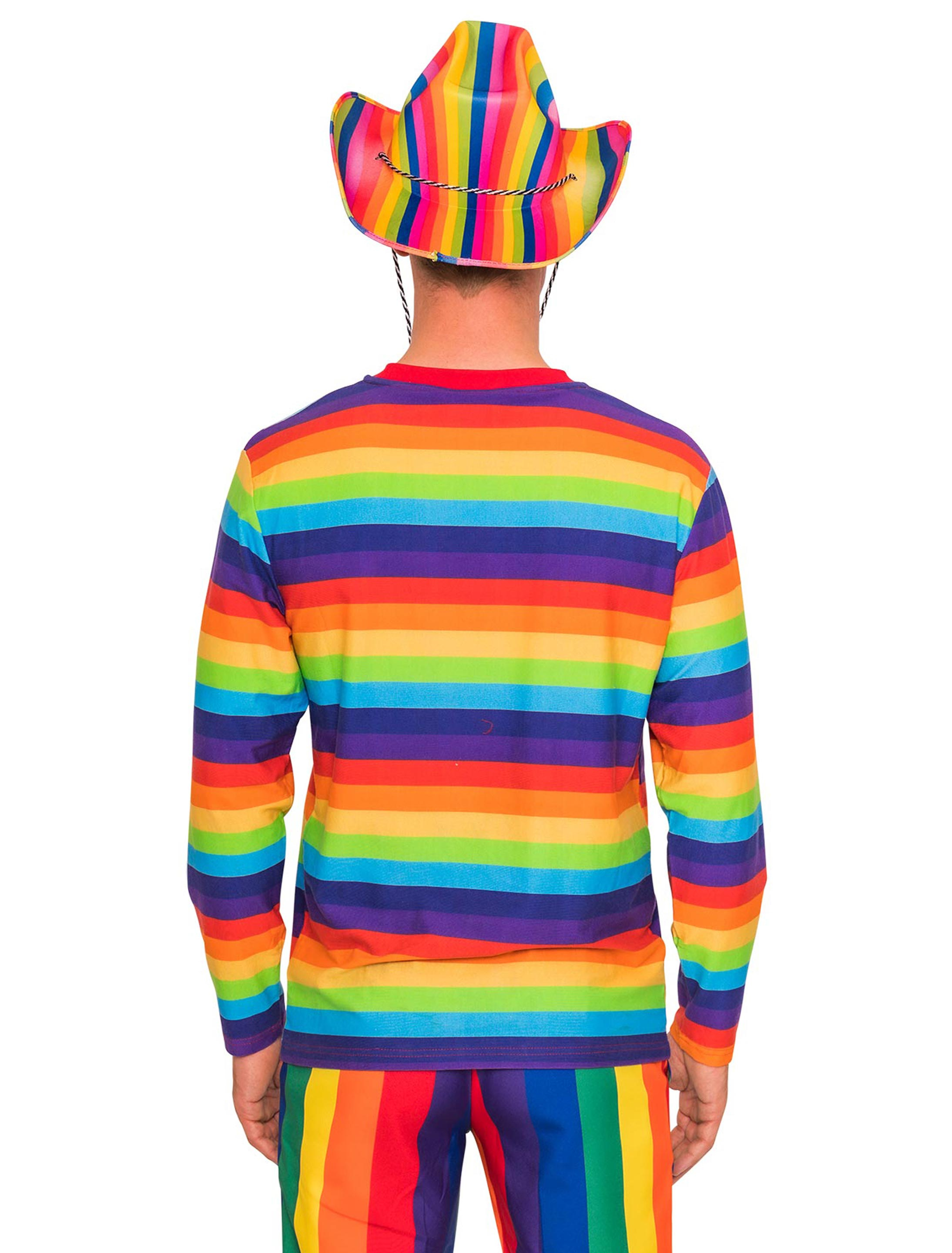 Shirt langarm Herren rainbow 3XL
