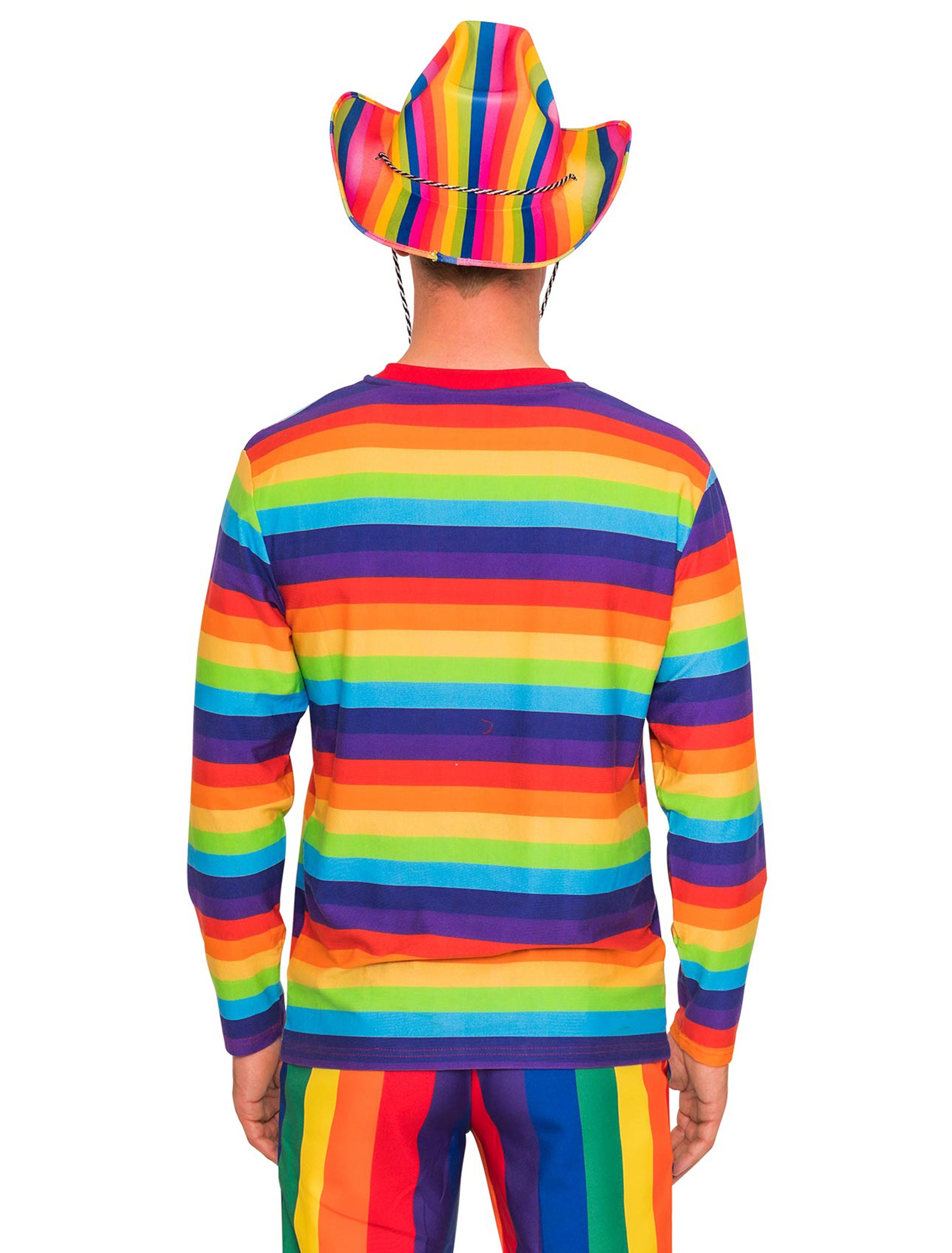 Shirt langarm Herren rainbow L
