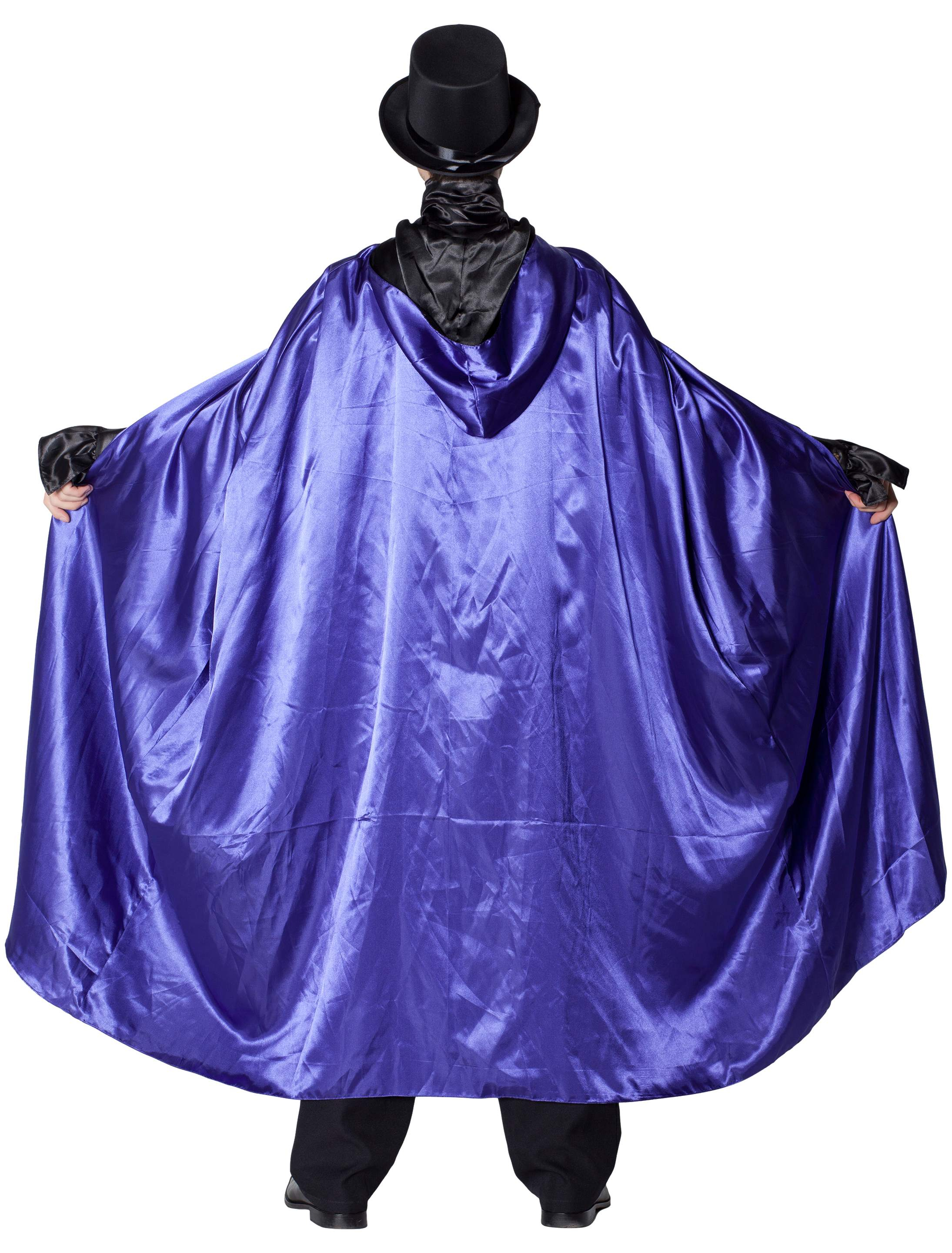 Umhang mit Kapuze schwarz/lila one size Umhang mit Kapuze schwarz/lila one size