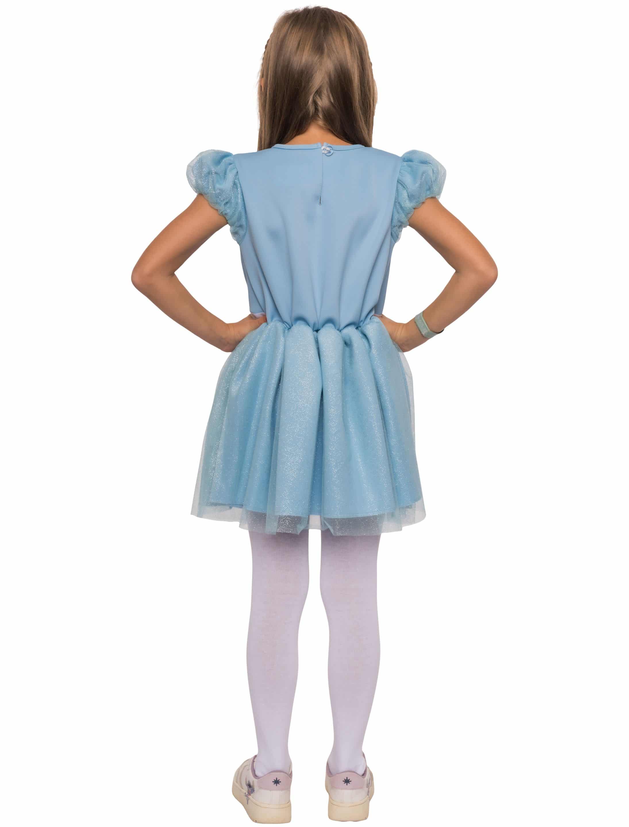 Kleid Cinderalla Unifarben Mädchen blau 92/104