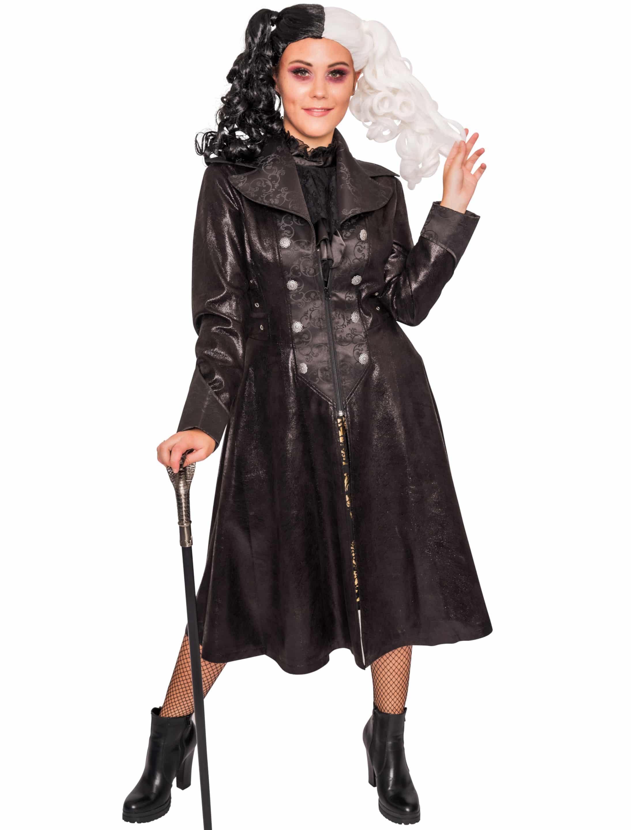 Mantel Steampunk Damen schwarz 5XL