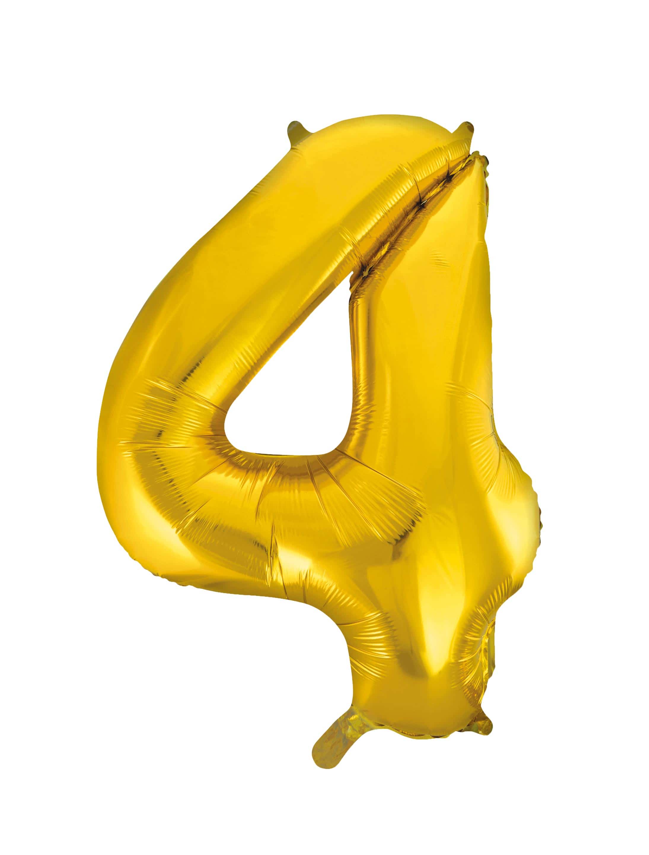 Folienballon Zahl 4 L gold