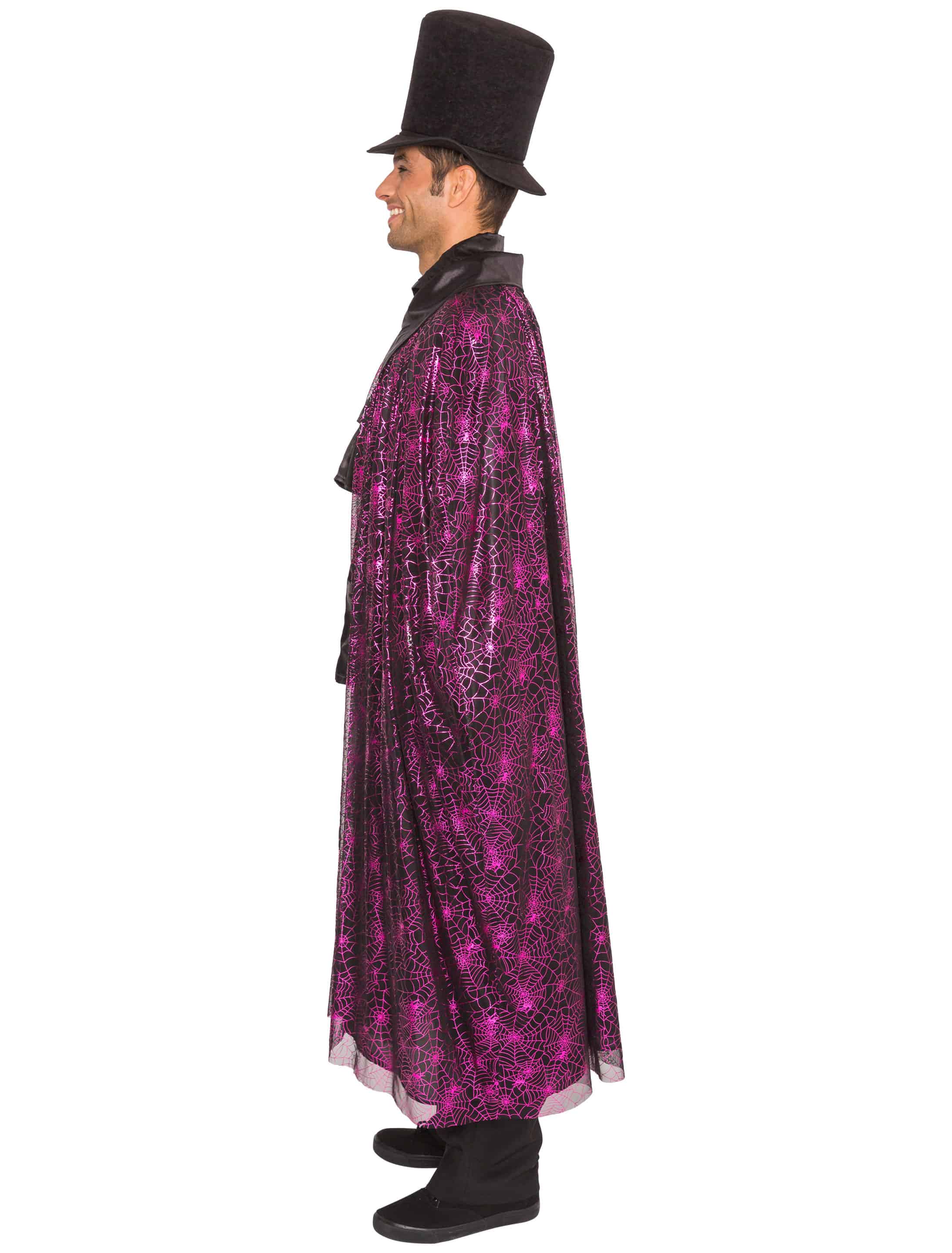 Cape mit Spinnweben schwarz/pink one size