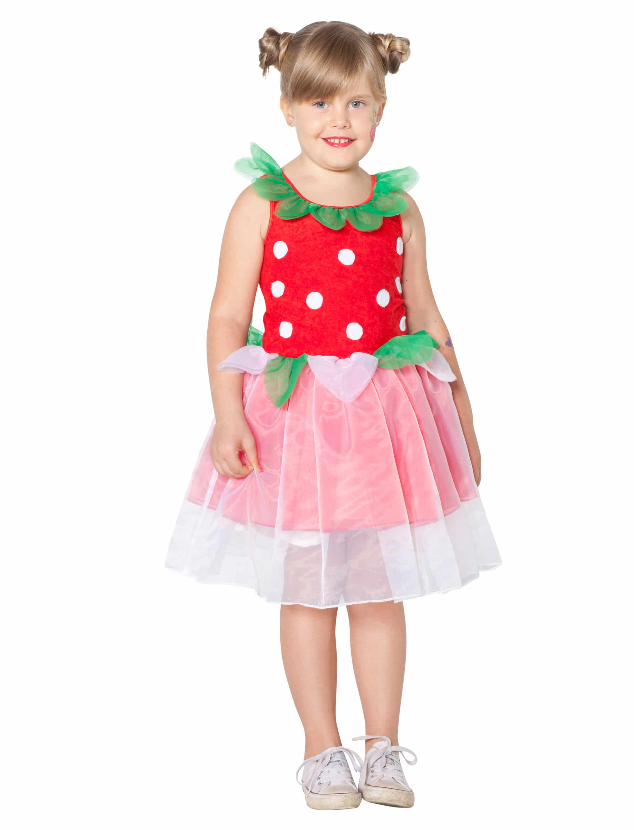 Kleid Erdbeere Kinder rot 128