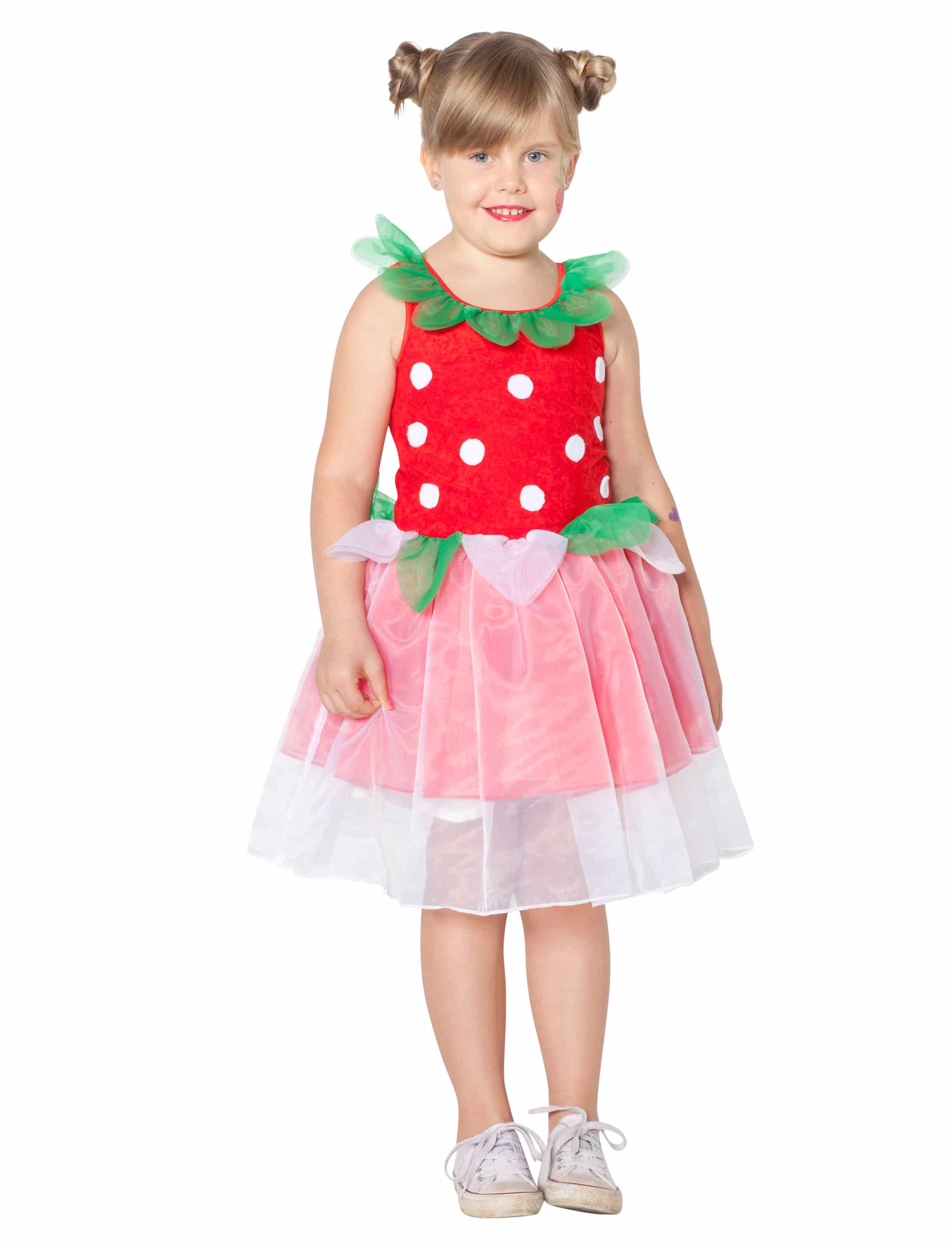 Kleid Erdbeere Kinder rot 140