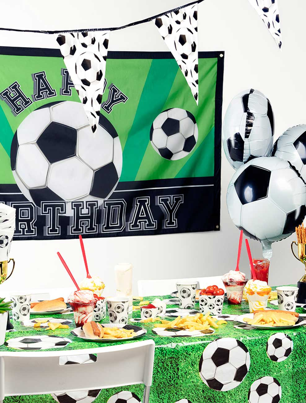 Tischdecke Fußball 120 x 180 cm Kinder grün