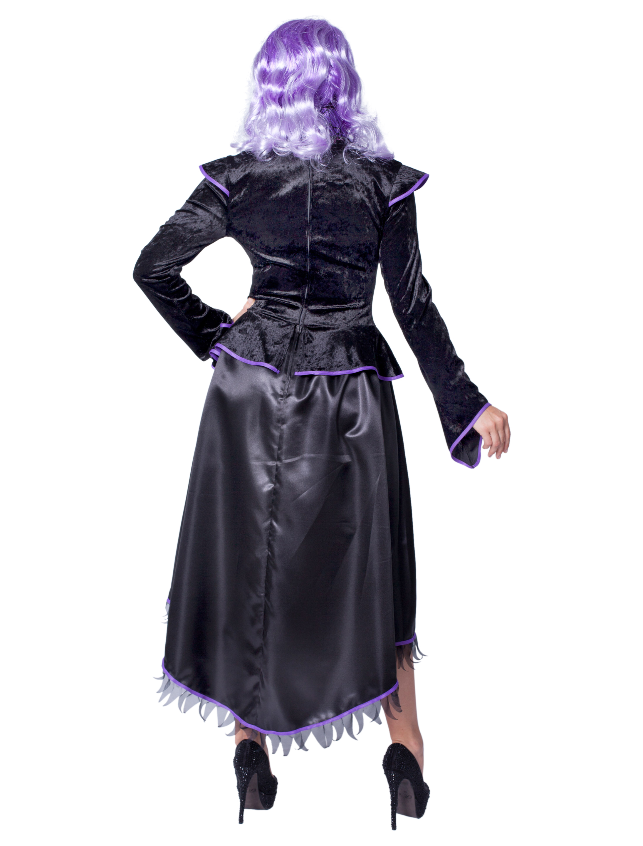 Kleid Hexe schwarz/lila XS