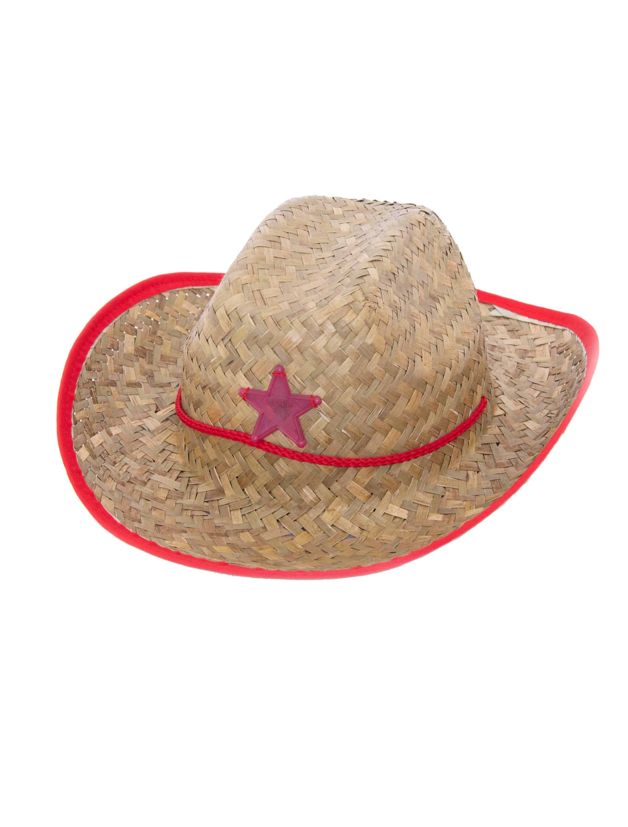 Cowboyhut mit Stern beige/rot 55 Cowboyhut mit Stern beige/rot 55
