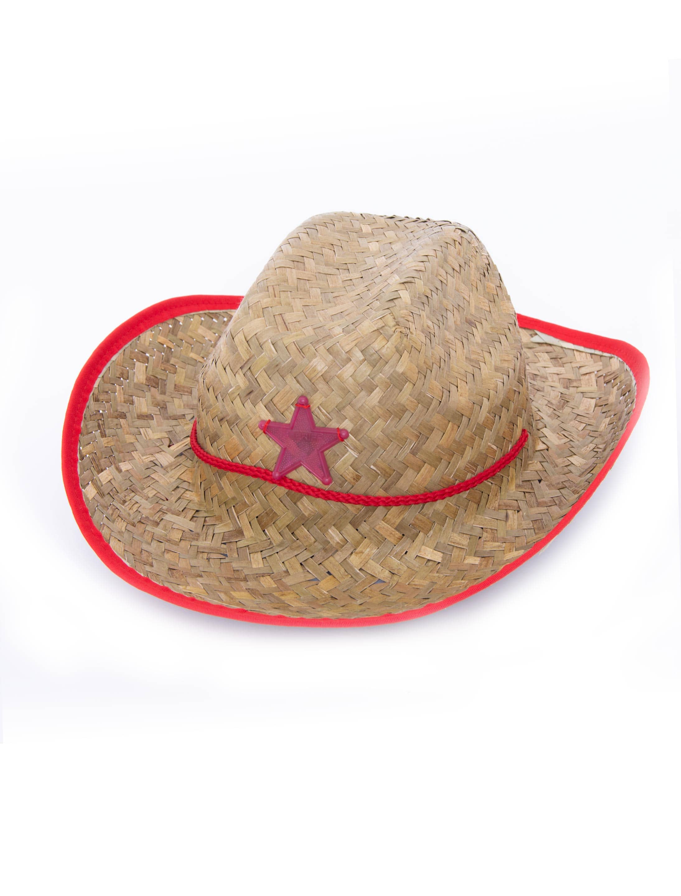 Cowboyhut mit Stern beige/rot beige/rot 55