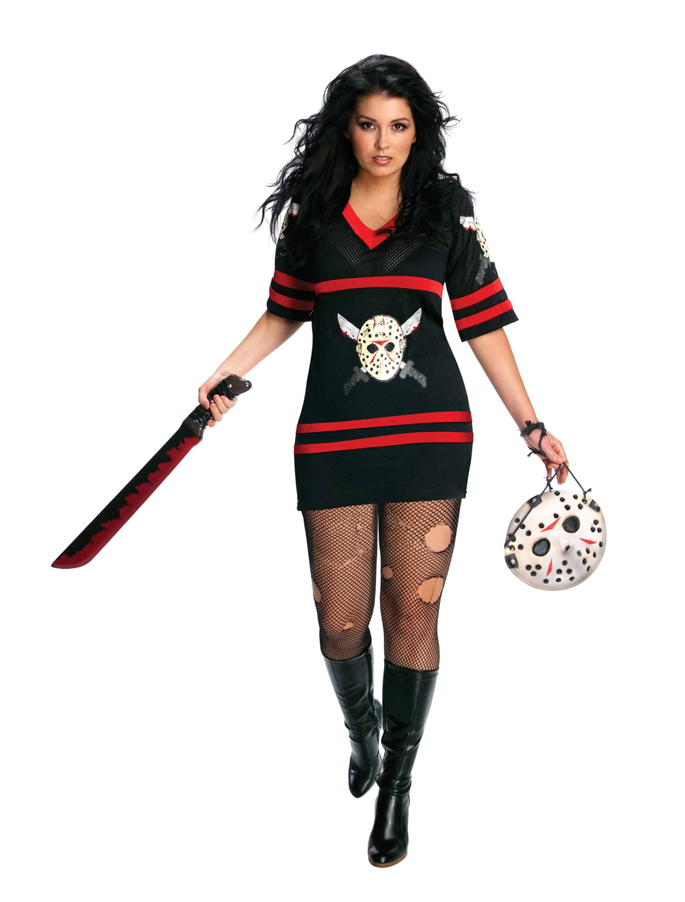 Kleid Miss Jason Voorhees 2-tlg. schwarz/weiß/rot XL