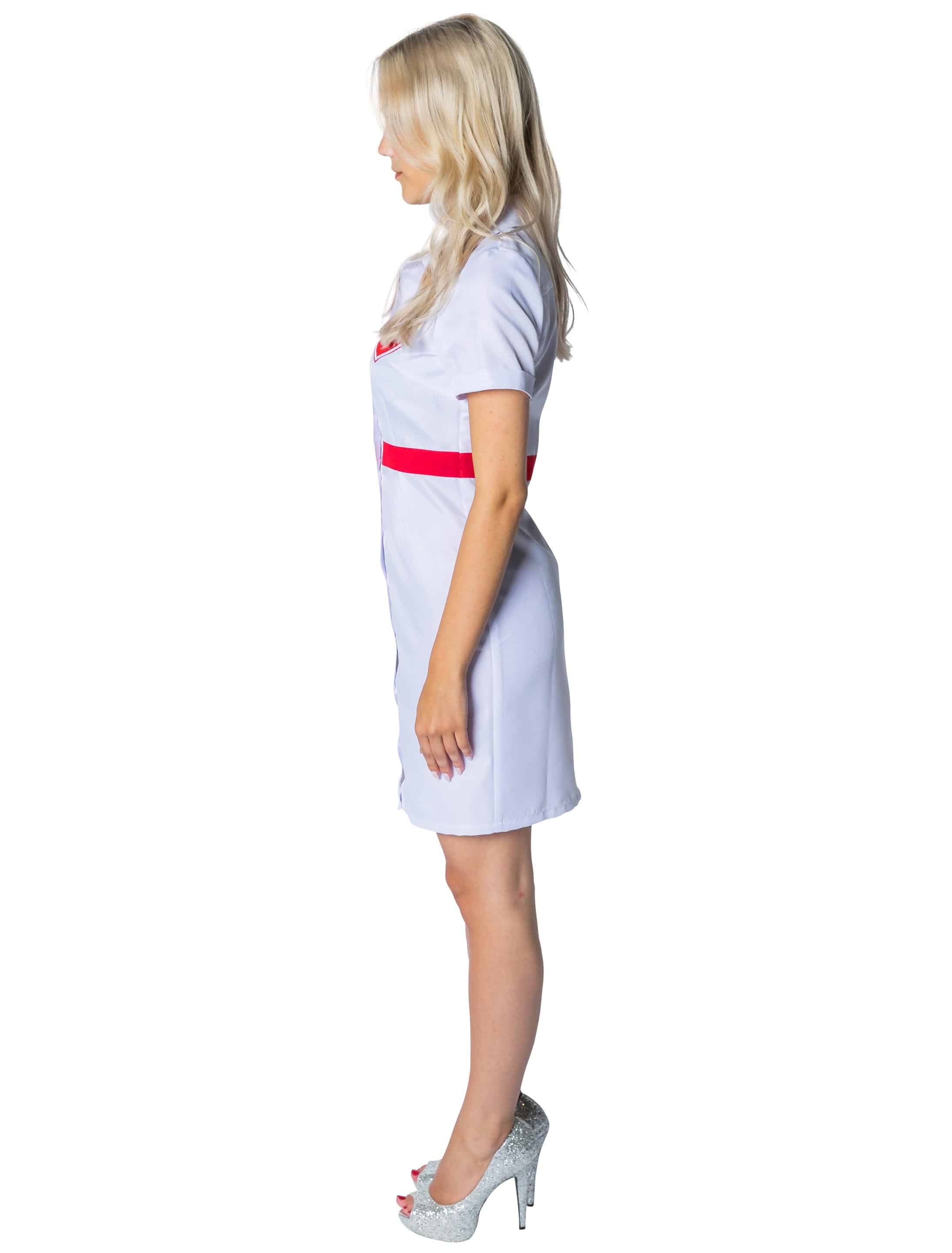 Kleid Krankenschwester mit Herz weiß L