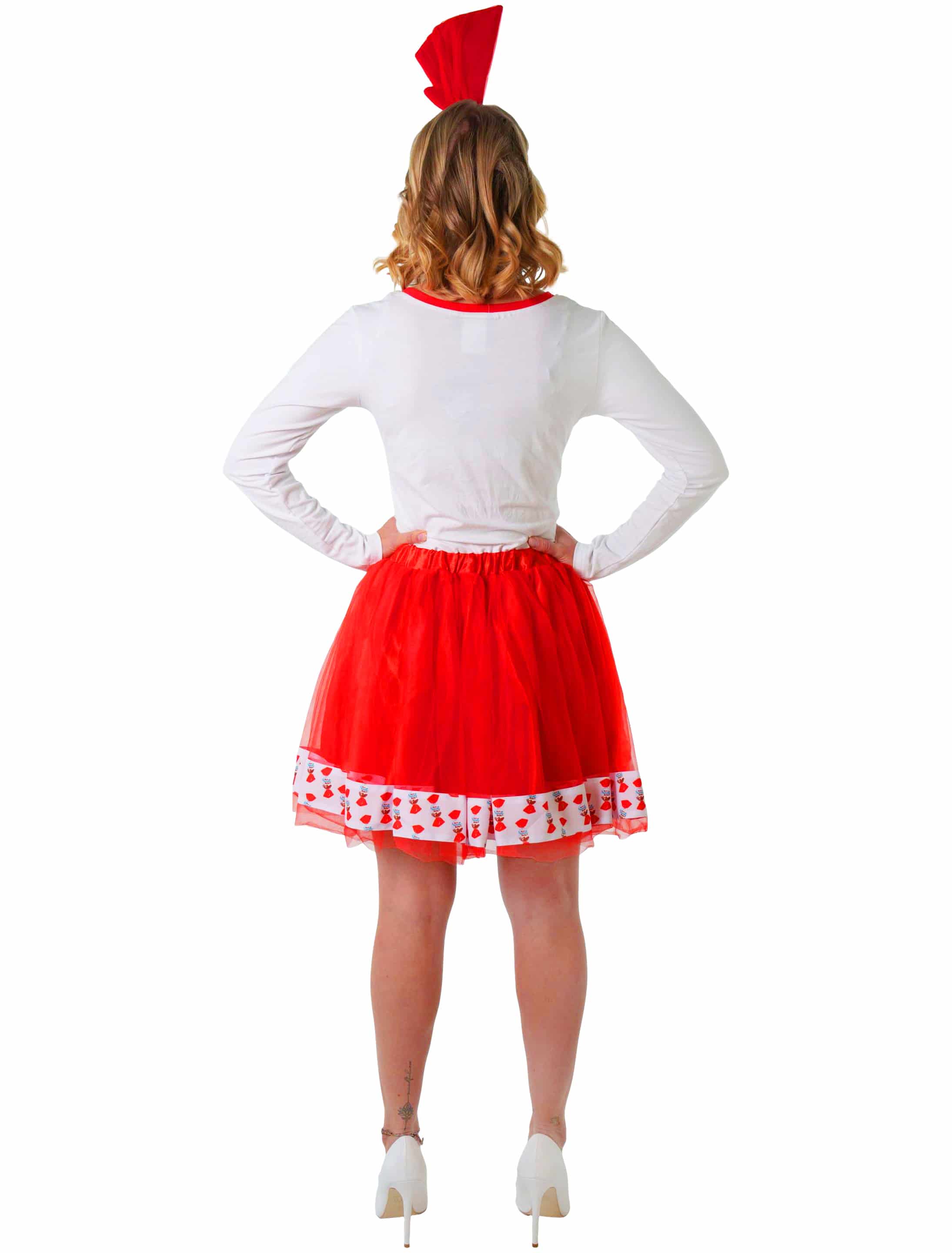 Kleid langarm kinder Schoko-Bons Damen rot/weiß S