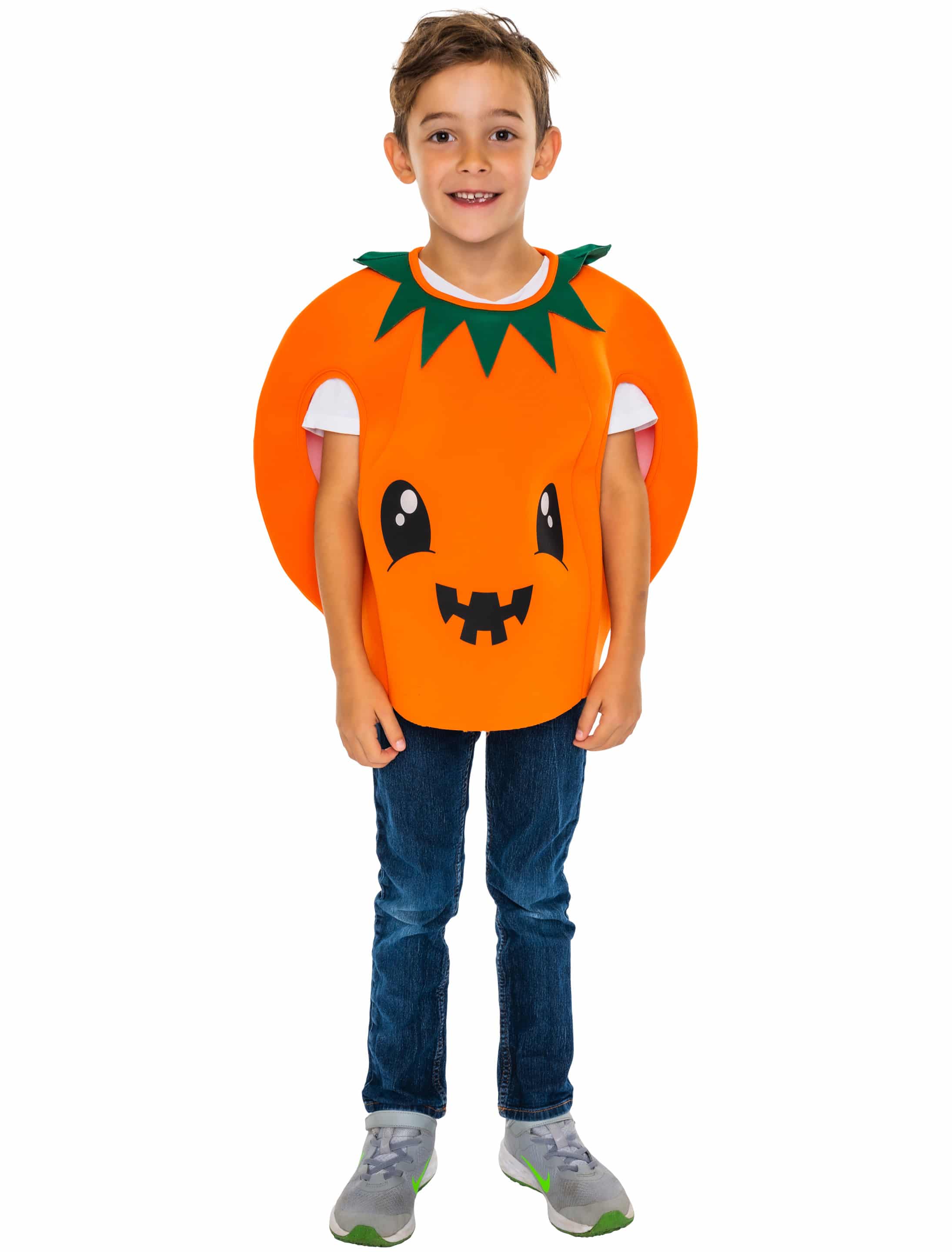Kostüm Kürbis mit Gesicht Kinder orange one size