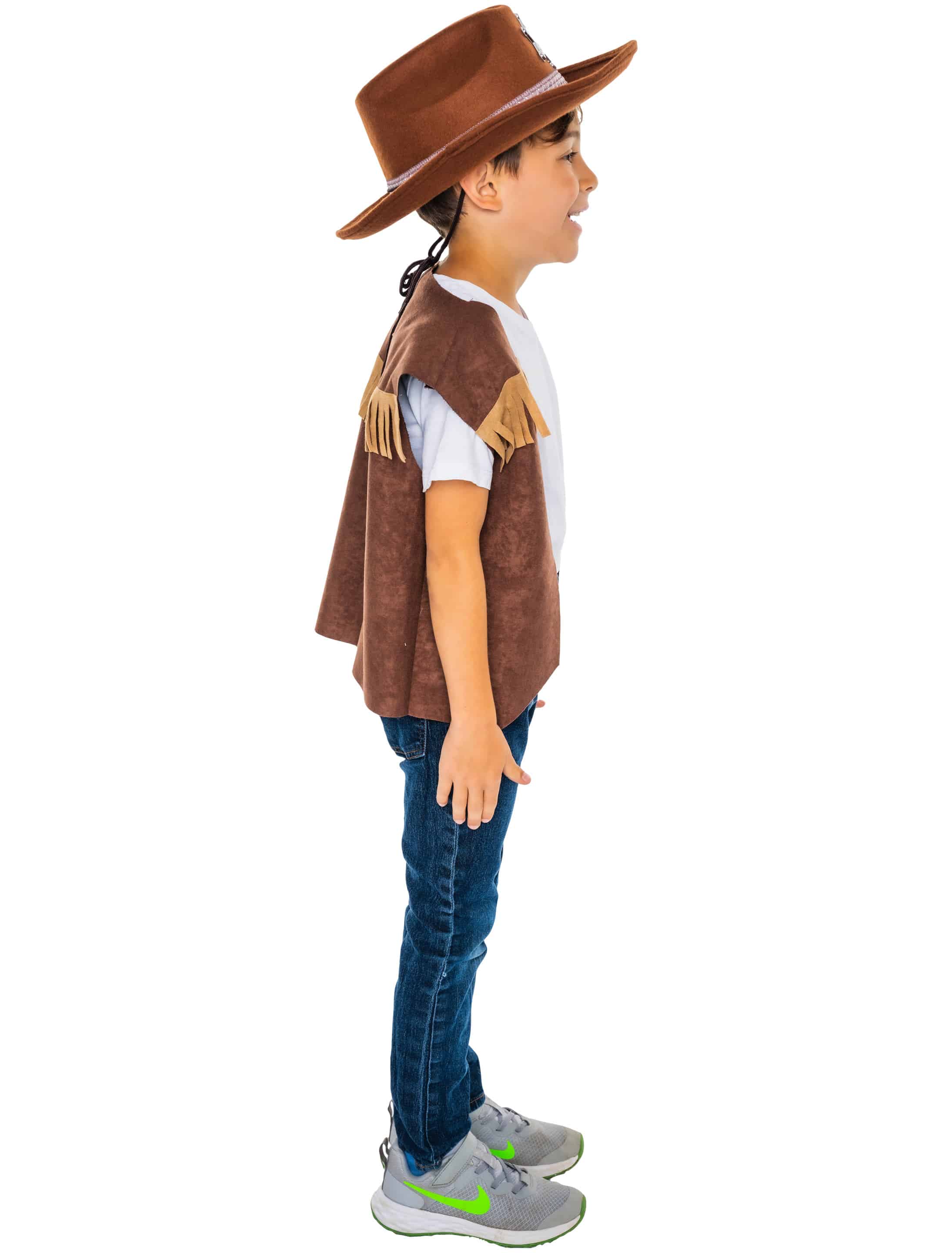 Weste Cowboy Kinder mit Stern braun 152-164