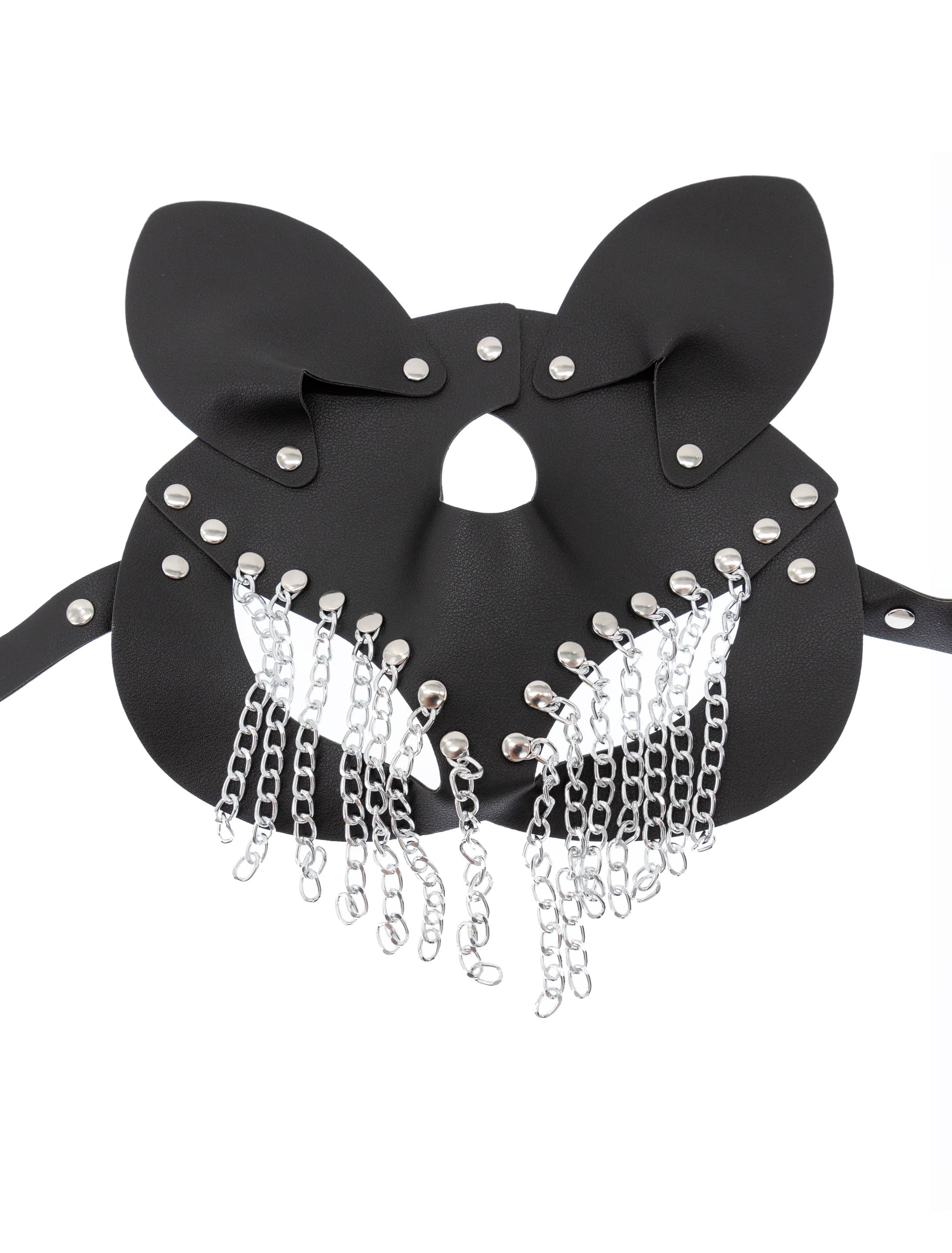 Maske Katze mit Ketten schwarz Maske Katze mit Ketten schwarz