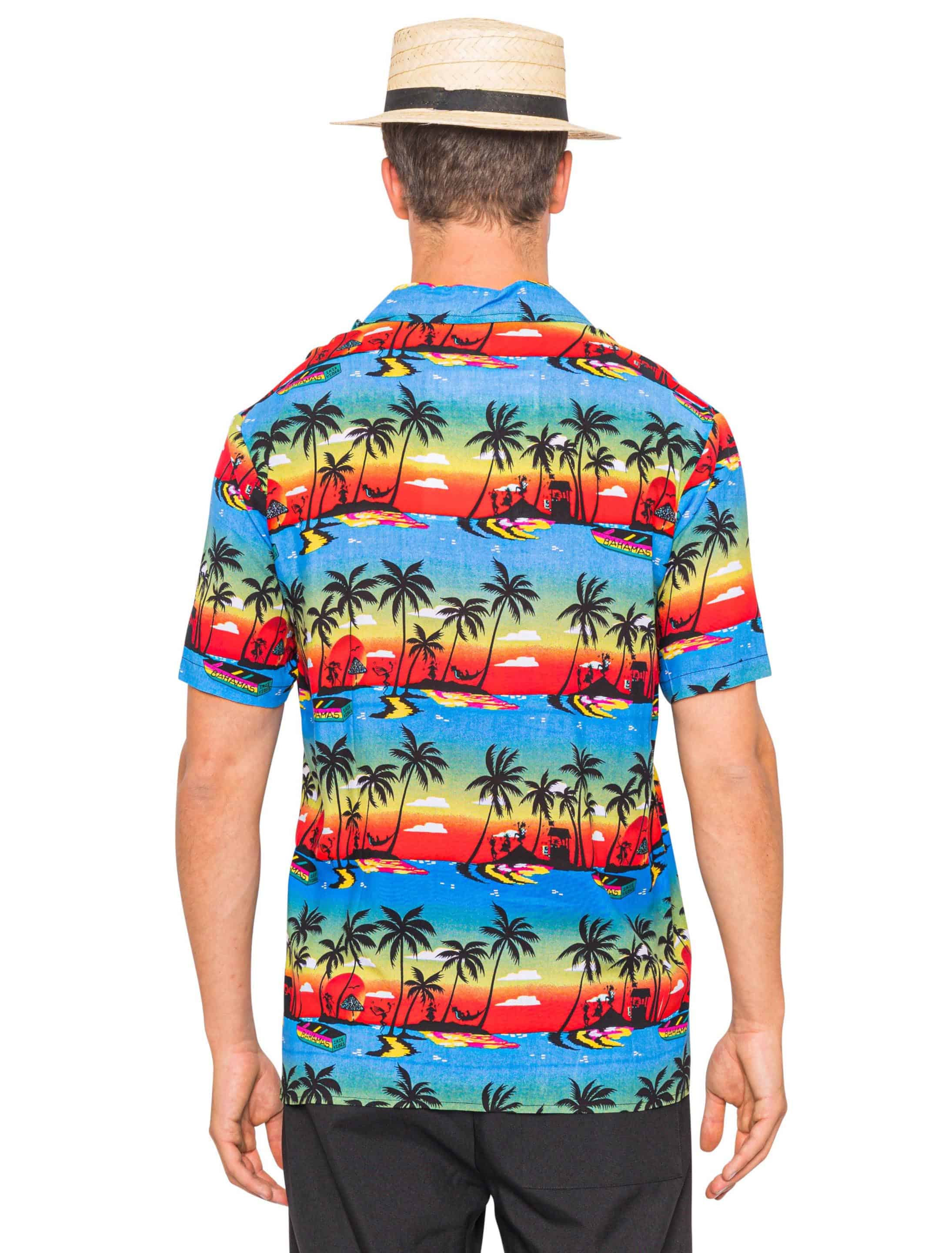 Hemd Hawaii mit Palmen Herren mehrfarbig S