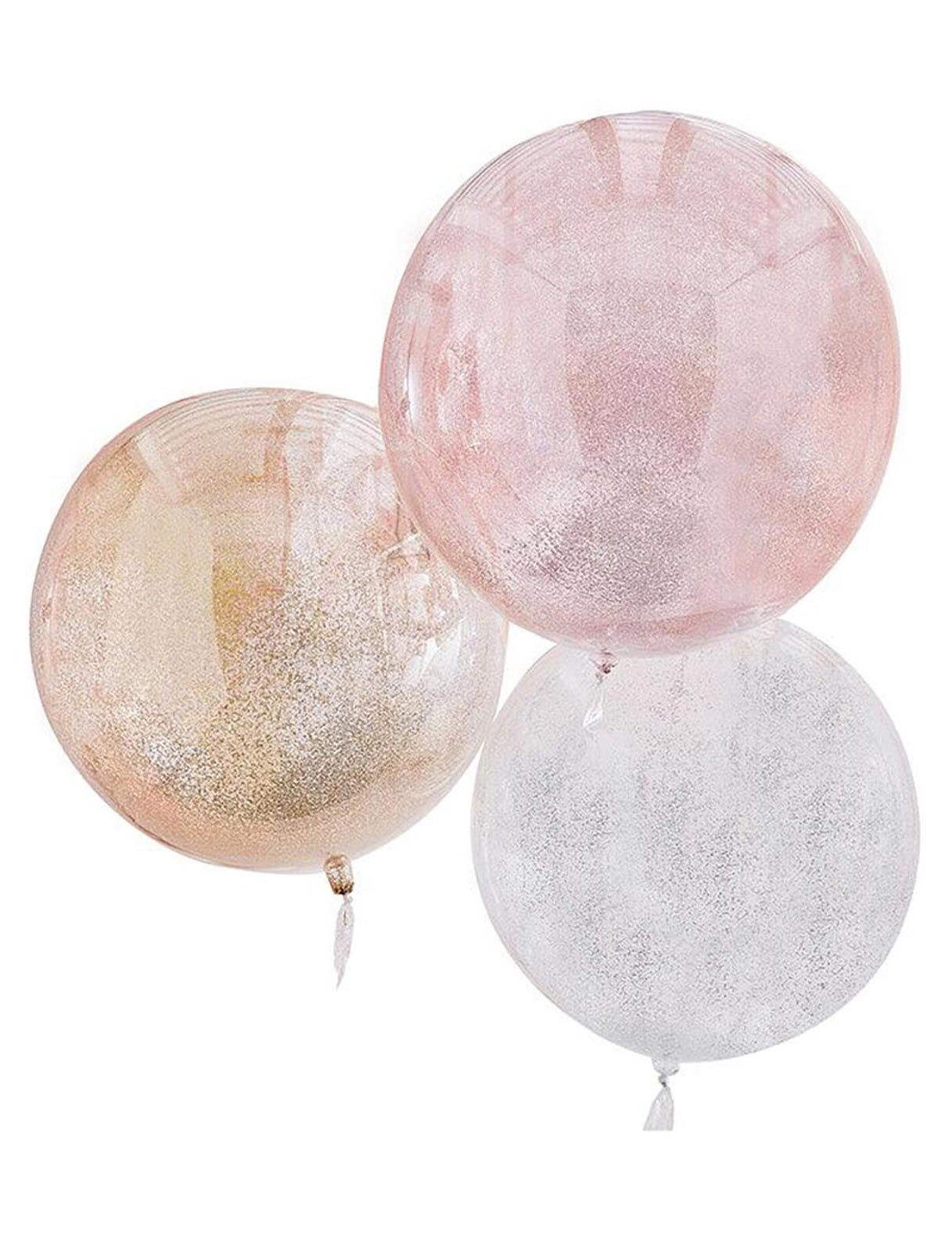 Ballons mit Glitzer 3 Stk. 55cm bunt