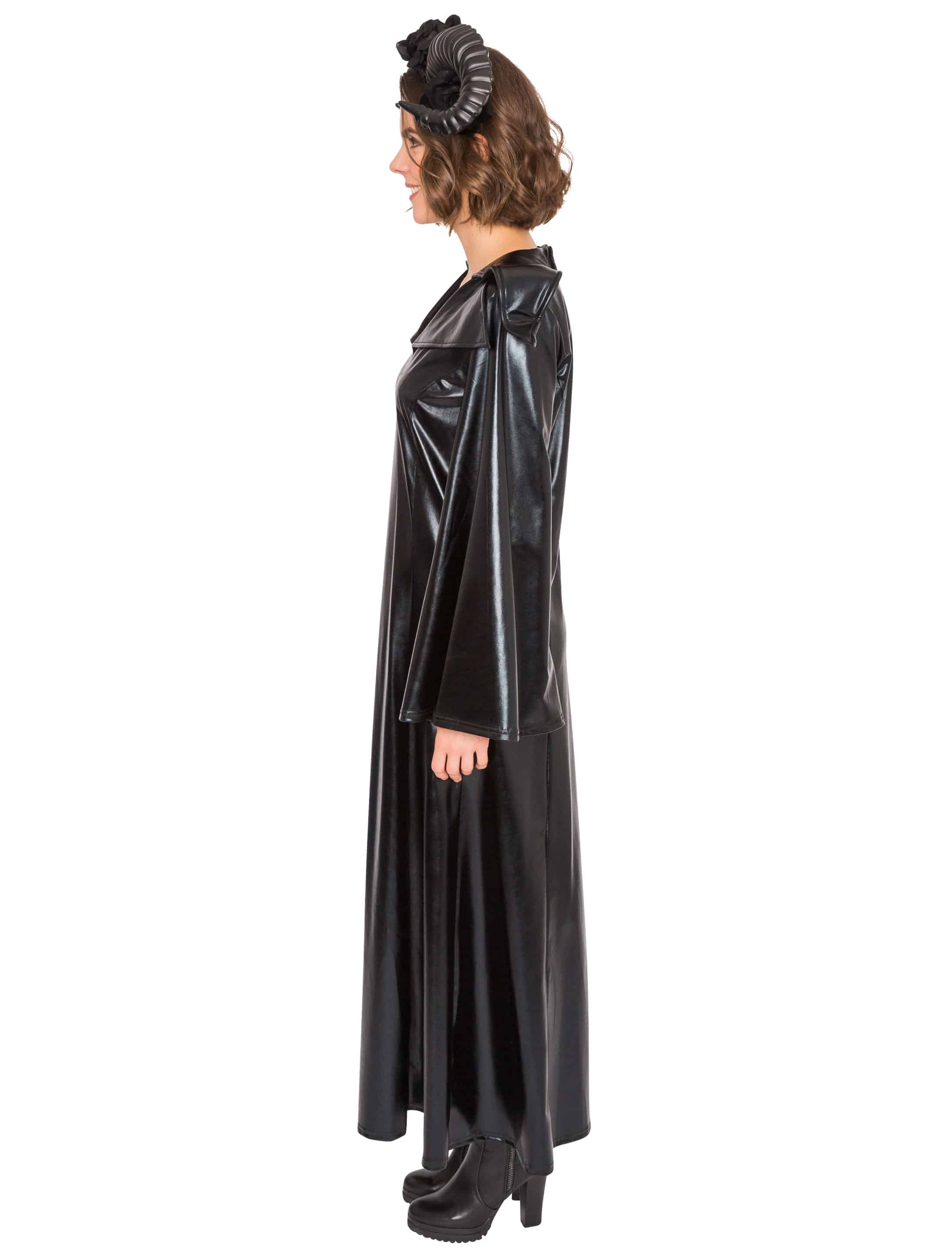 Kleid mit Doppelkragen lang Damen schwarz L/XL Kleid mit Doppelkragen lang Damen schwarz L/XL