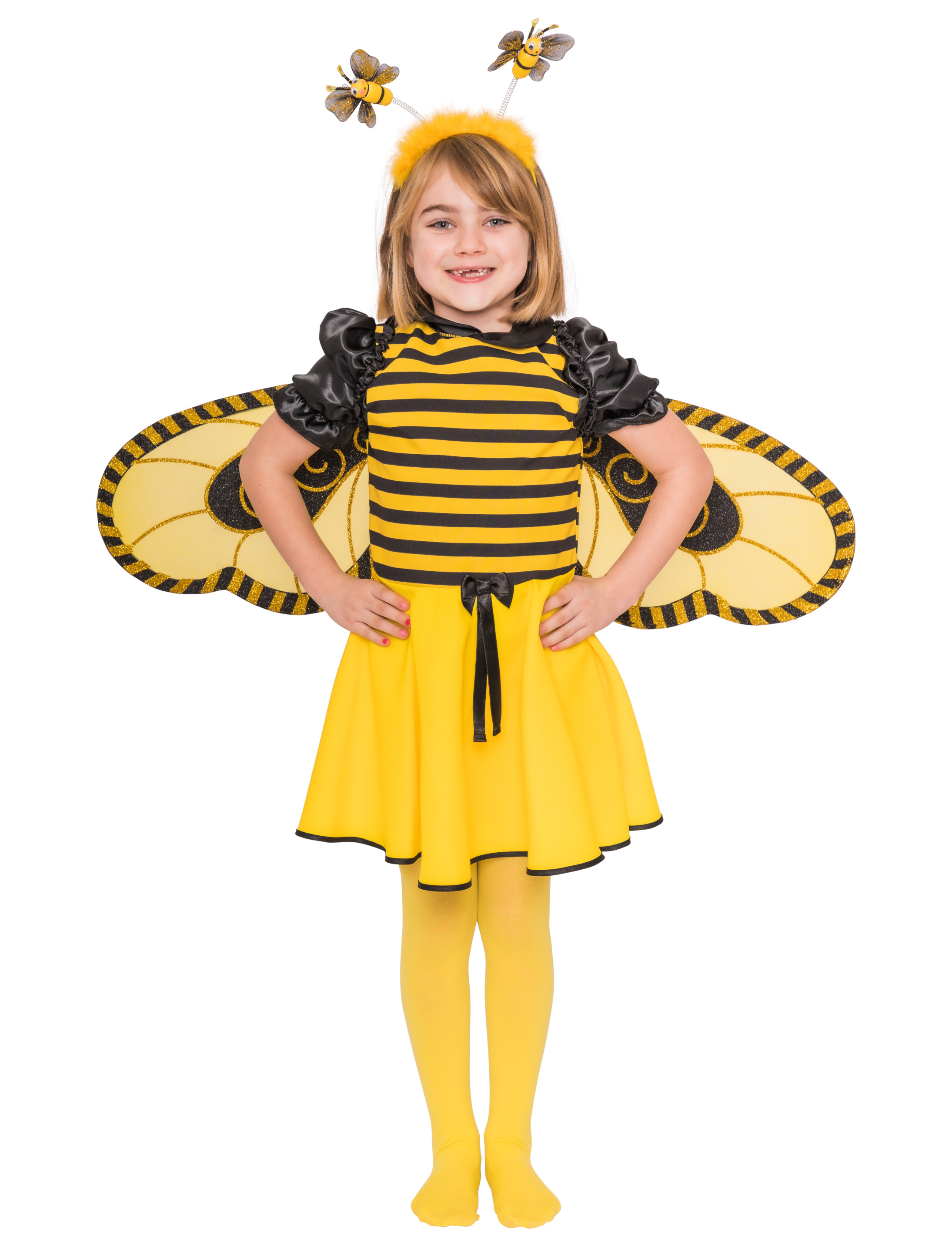 Kleid Biene Kinder schwarz/gelb 164