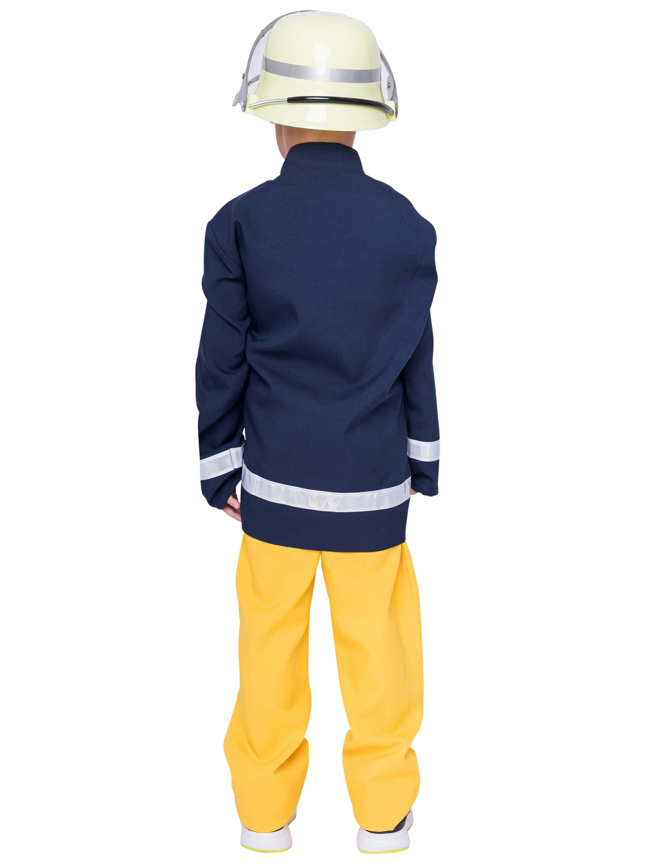 Feuerwehrmann Kinder 2-tlg. Unisex blau/gelb 140