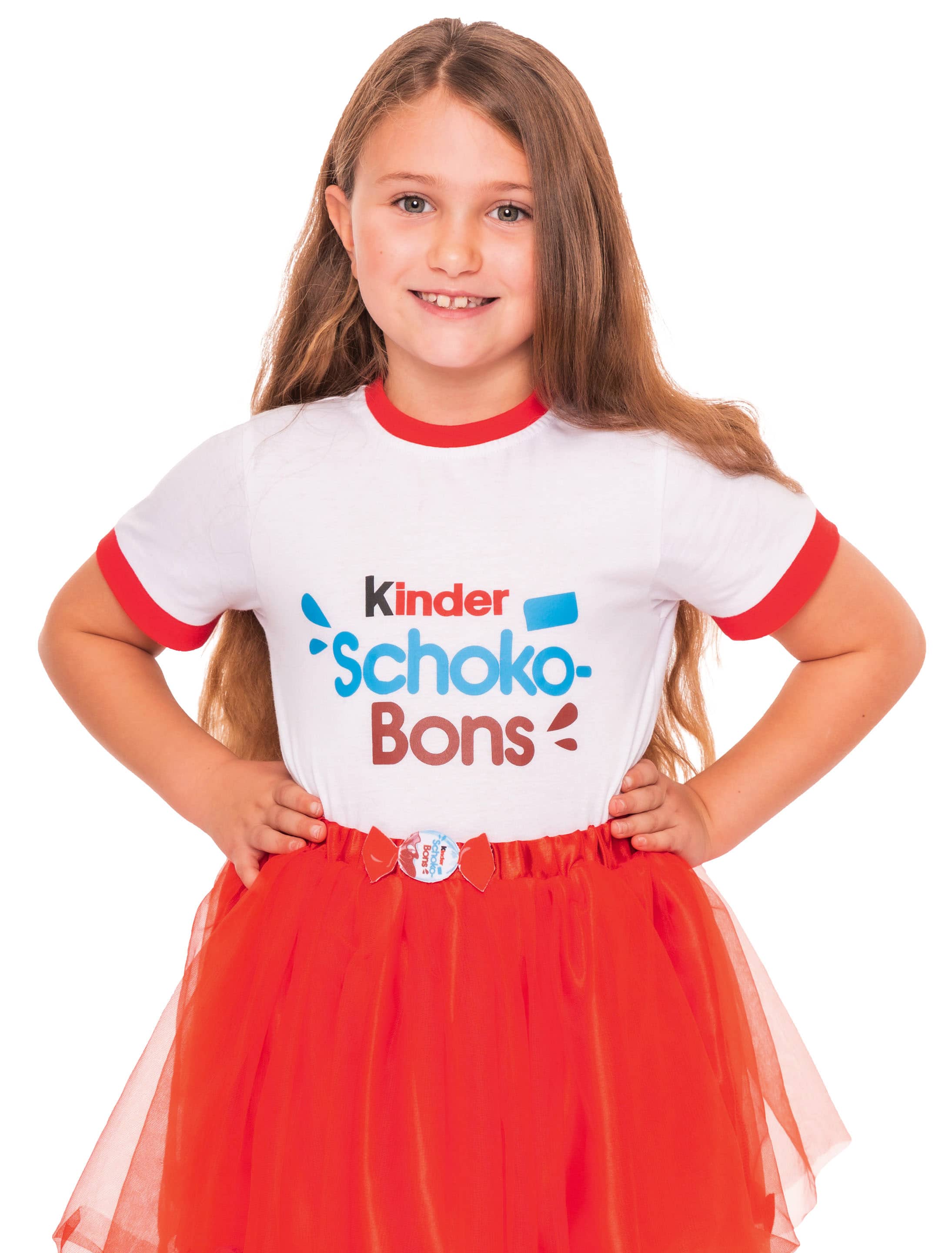 T-Shirt kinder Schoko-Bons Kinder rot/weiß 128-140
