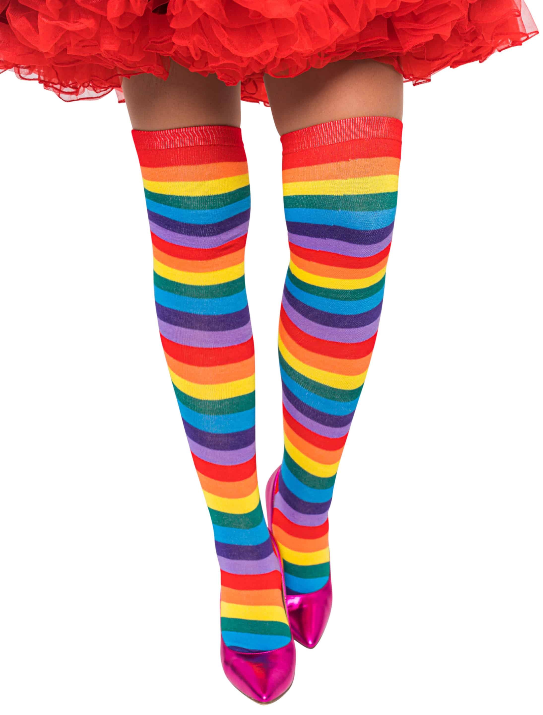 Overknees Regenbogen