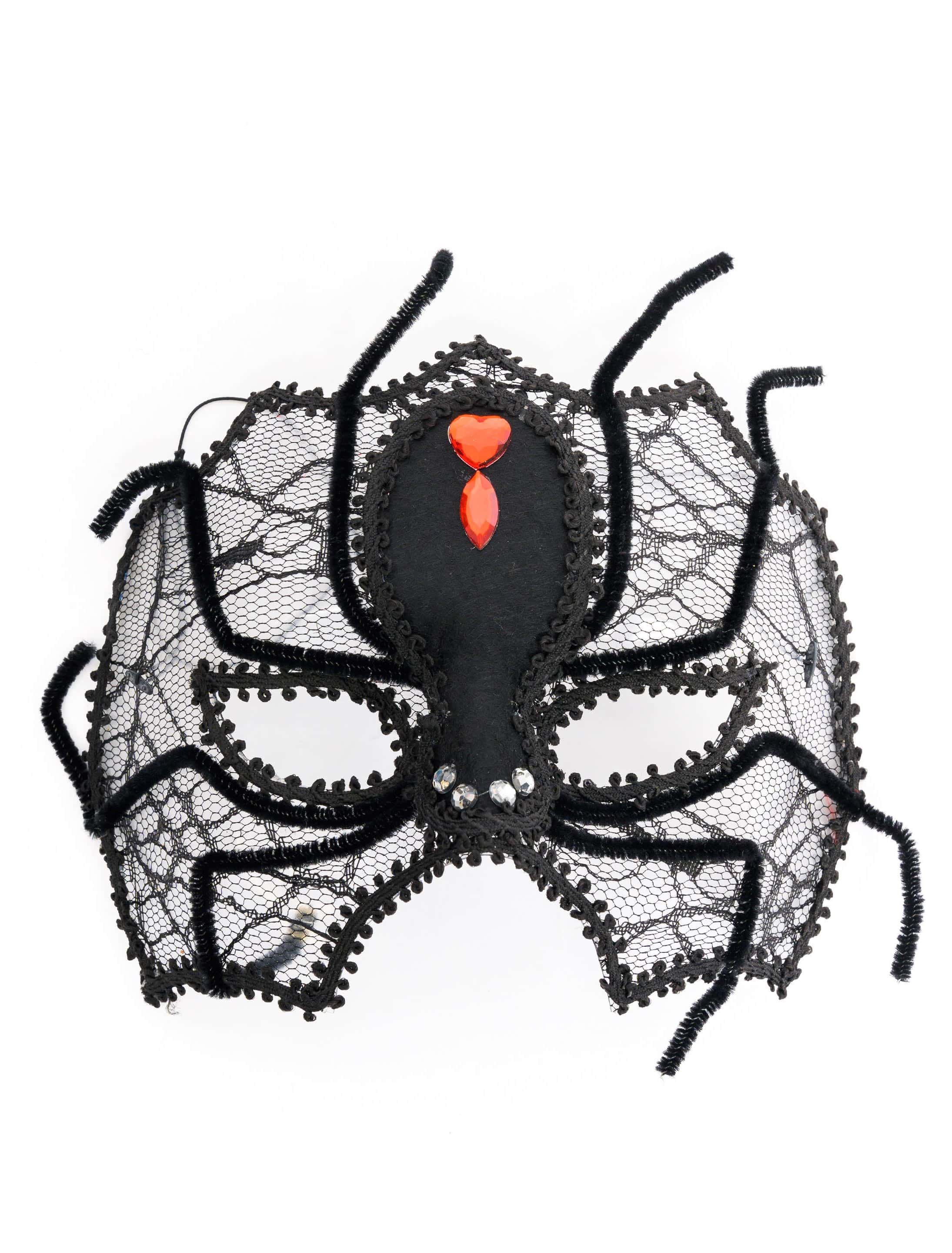 Maske Spinnennetz schwarz Maske Spinnennetz schwarz