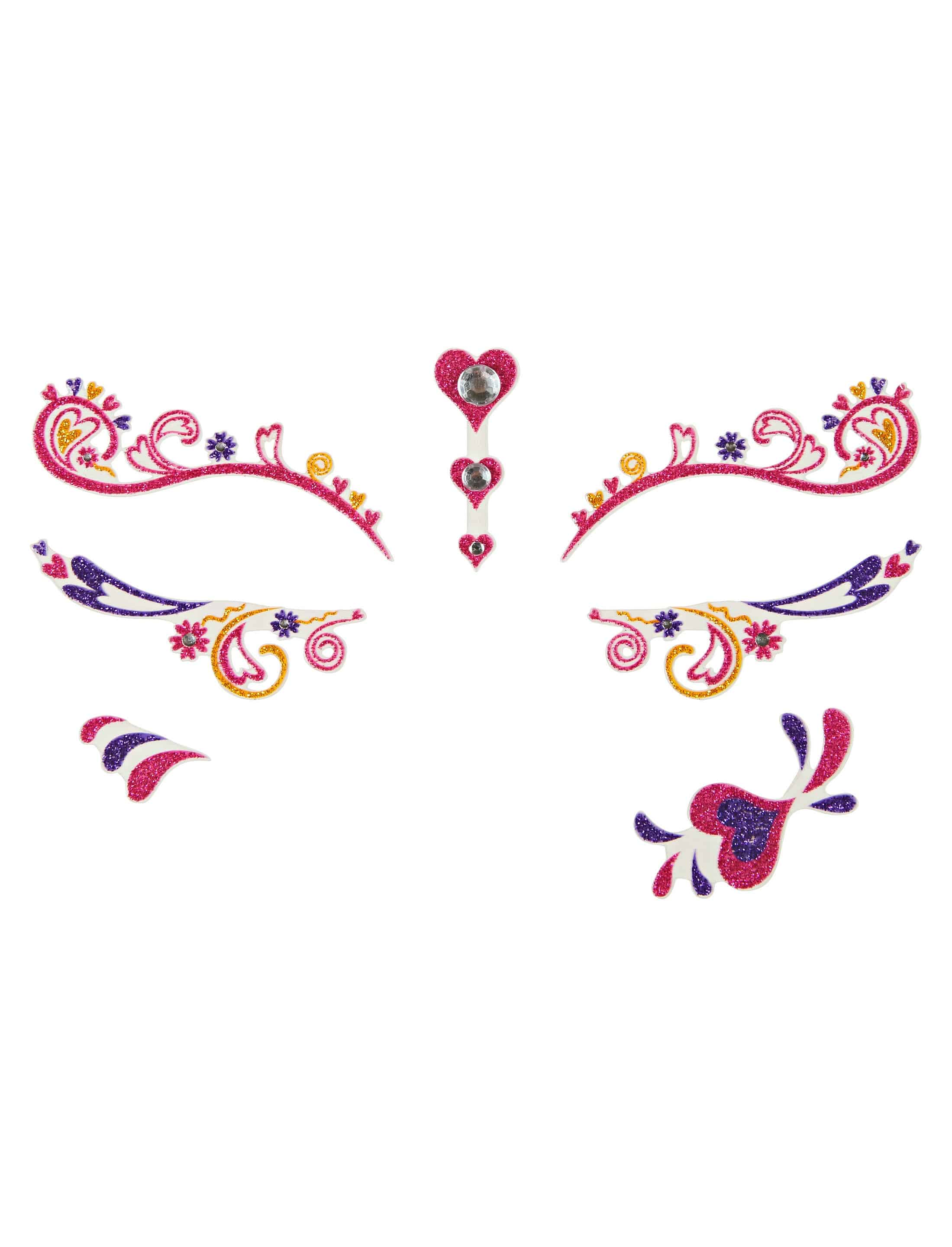 Gesichtstattoo Lovely pink/blau