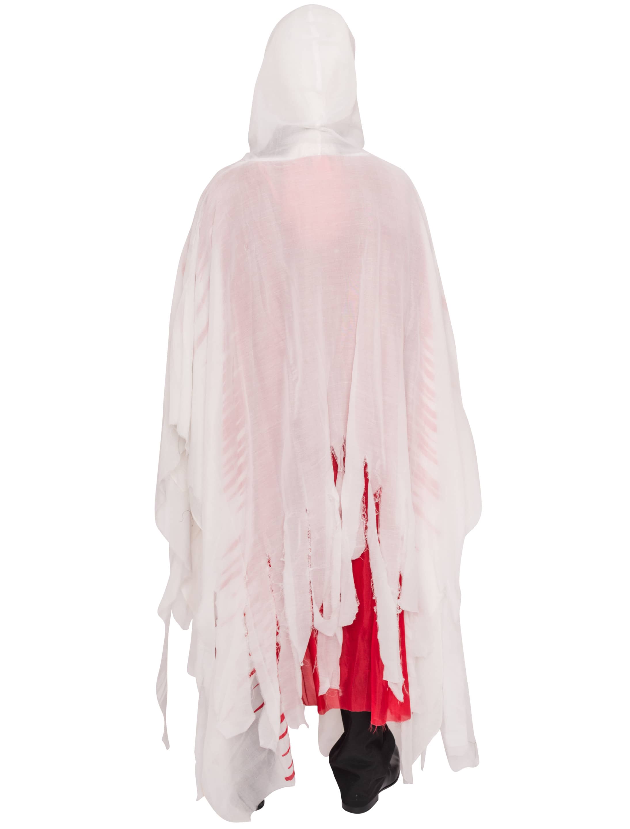 Cape mit Kapuze rot/weiß one size Cape mit Kapuze rot/weiß one size
