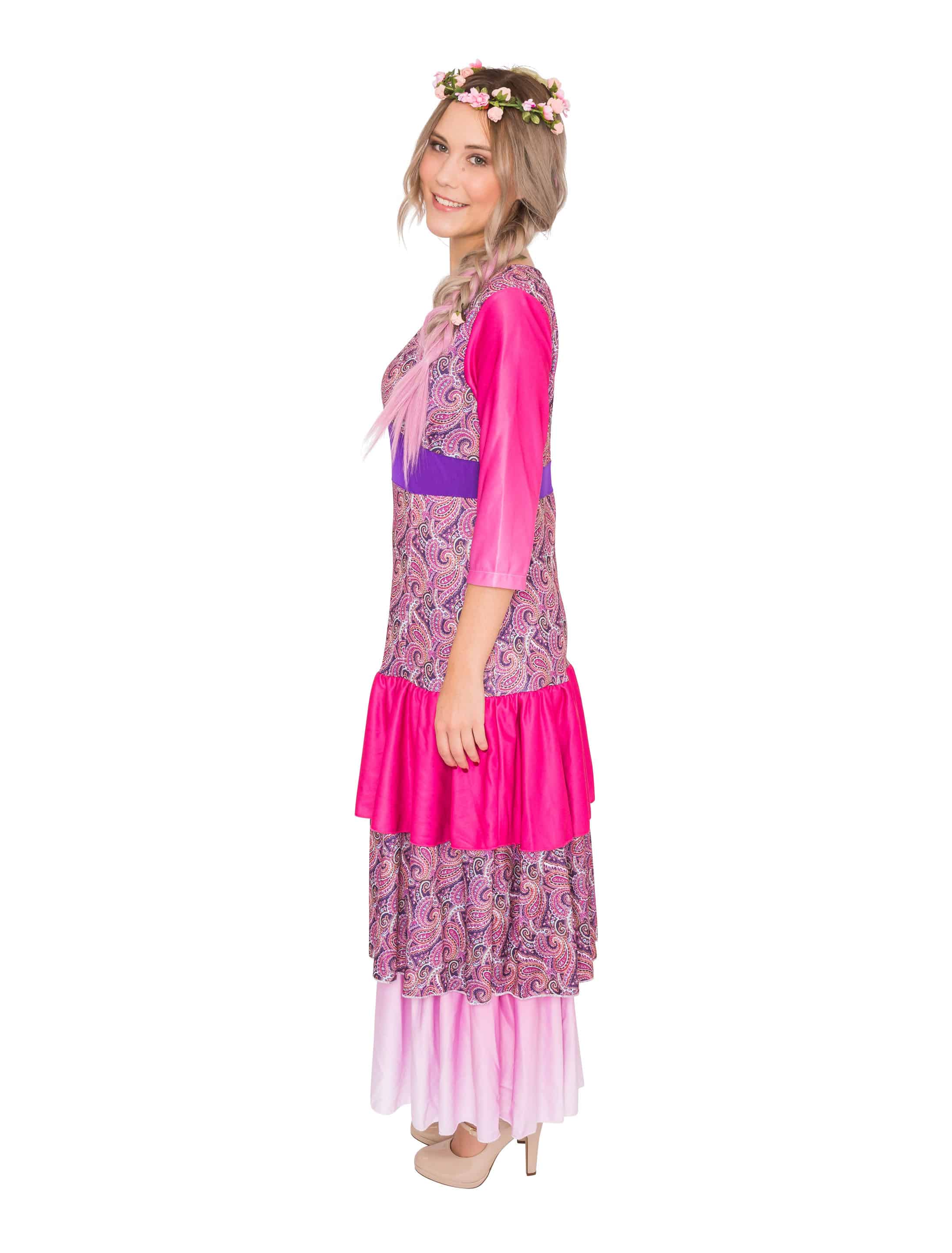 Kleid Flower Power Damen pink S