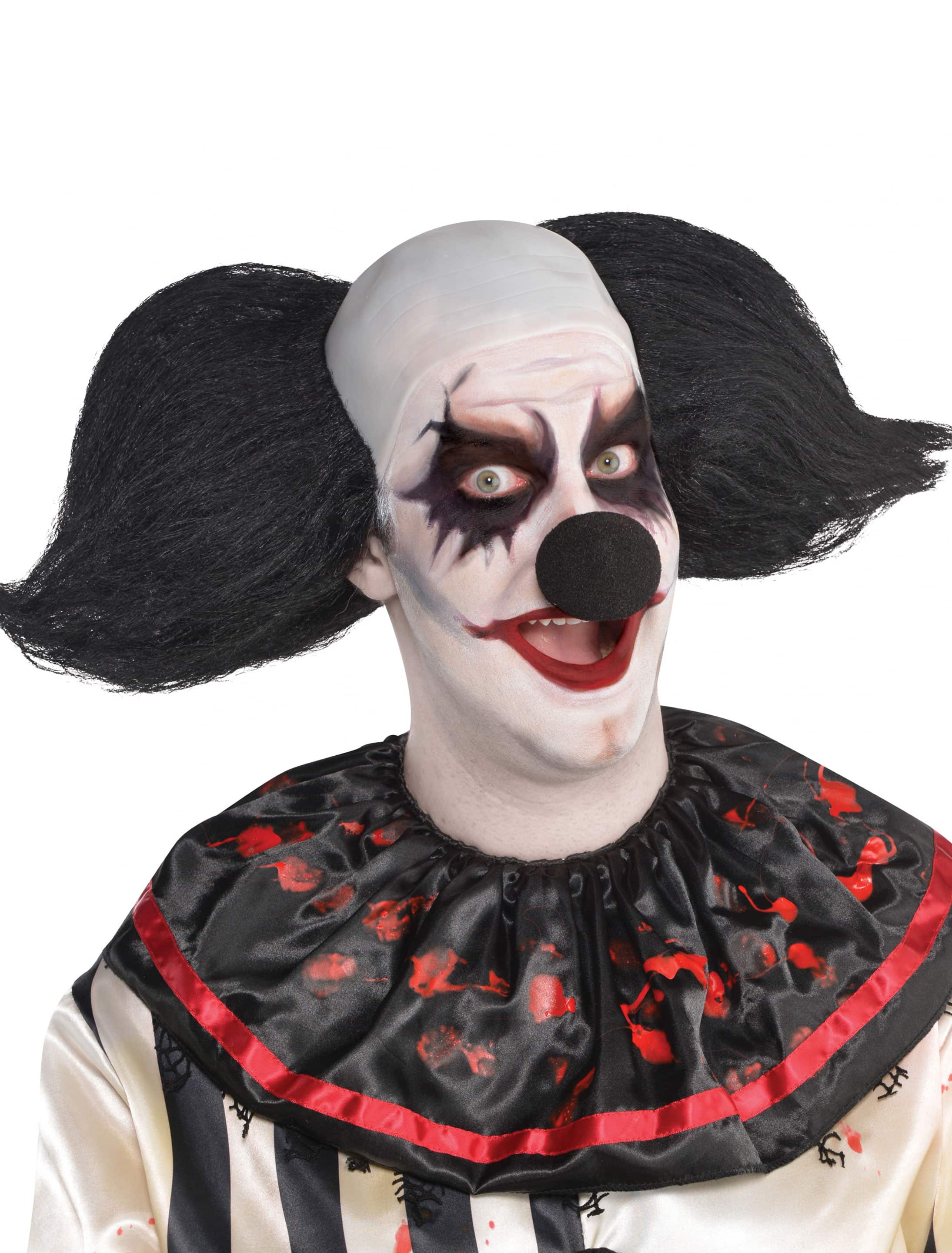 Perücke Clown Freak schwarz/weiß
