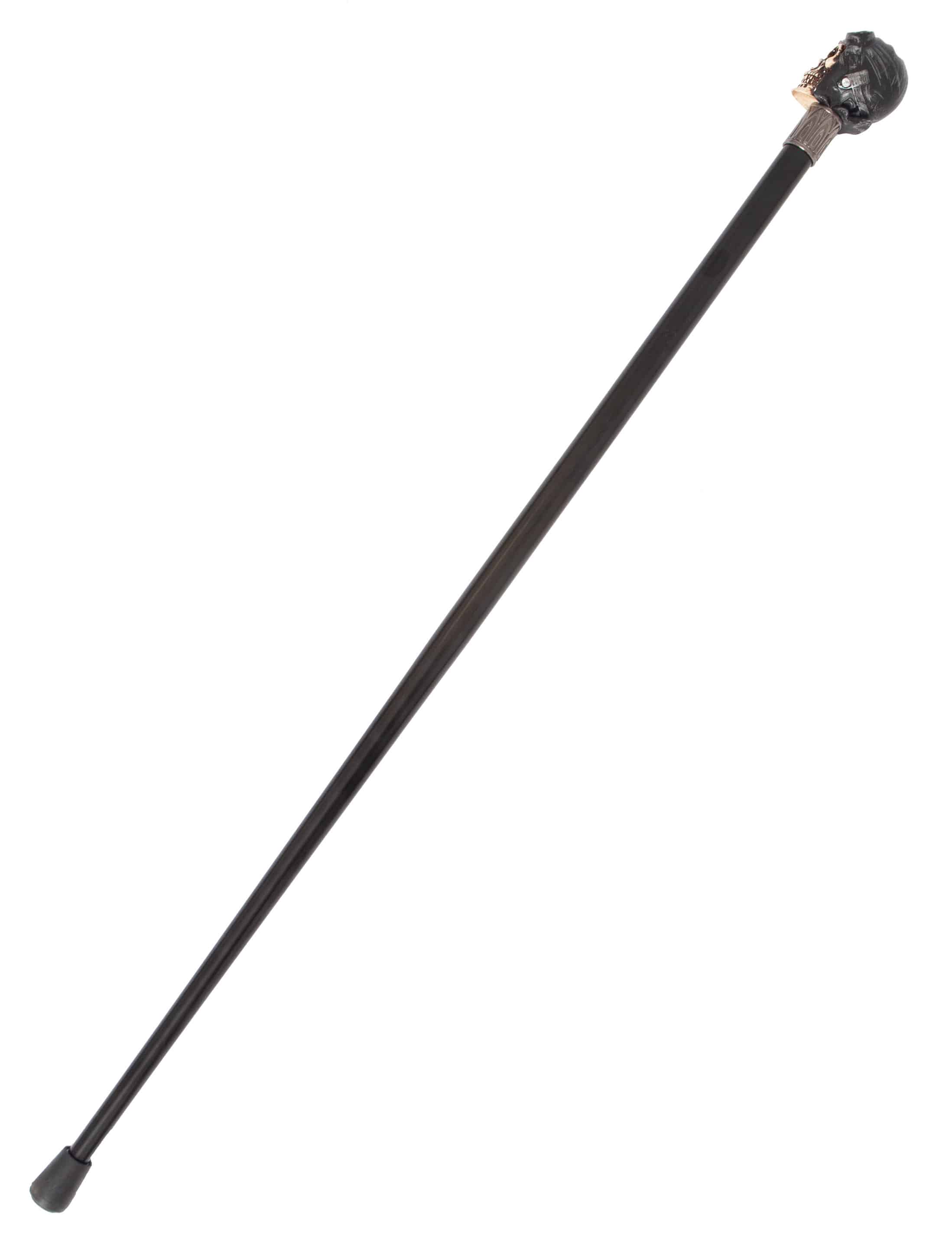 Gehstock Totenkopf mit Pilotenmütze
