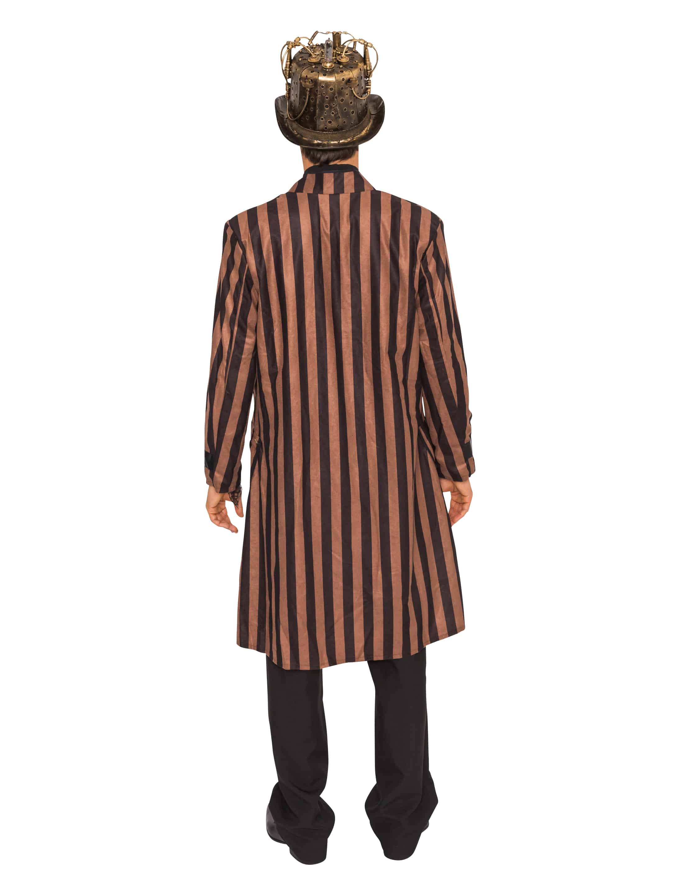 Mantel Steampunk mit Streifen Herren braun/schwarz L