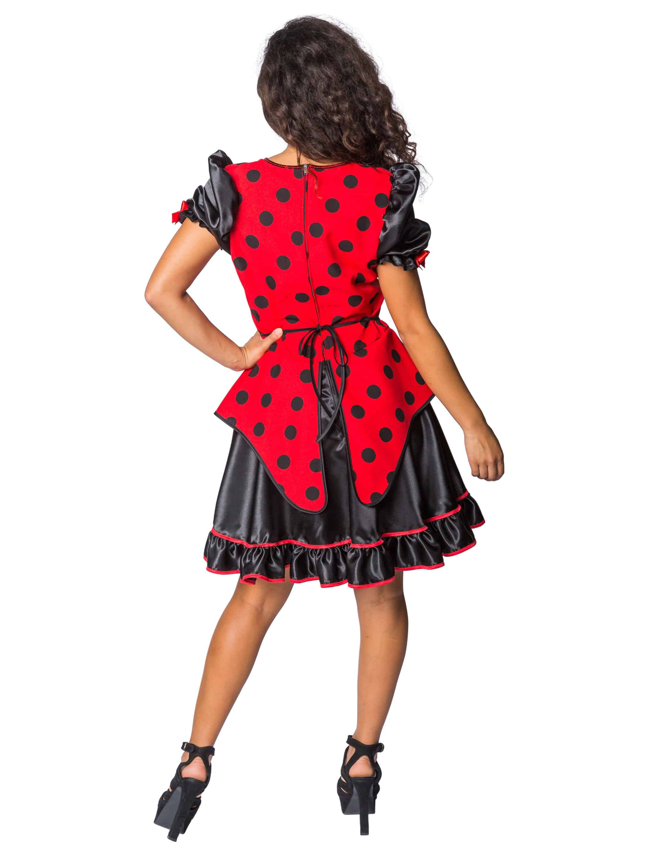 Kleid Marienkäfer Damen schwarz/rot 2XL