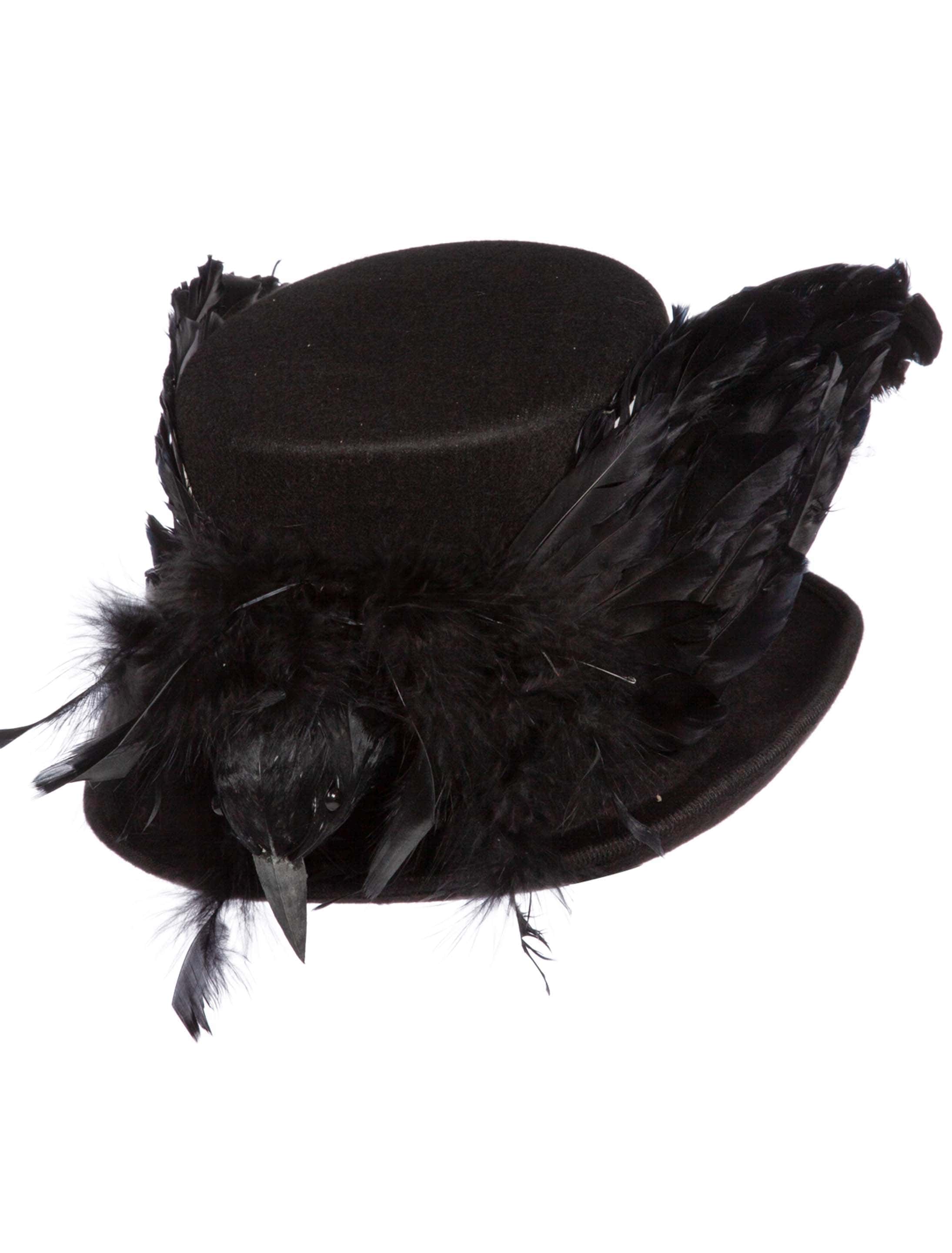 Zylinder mit Krähe schwarz one size