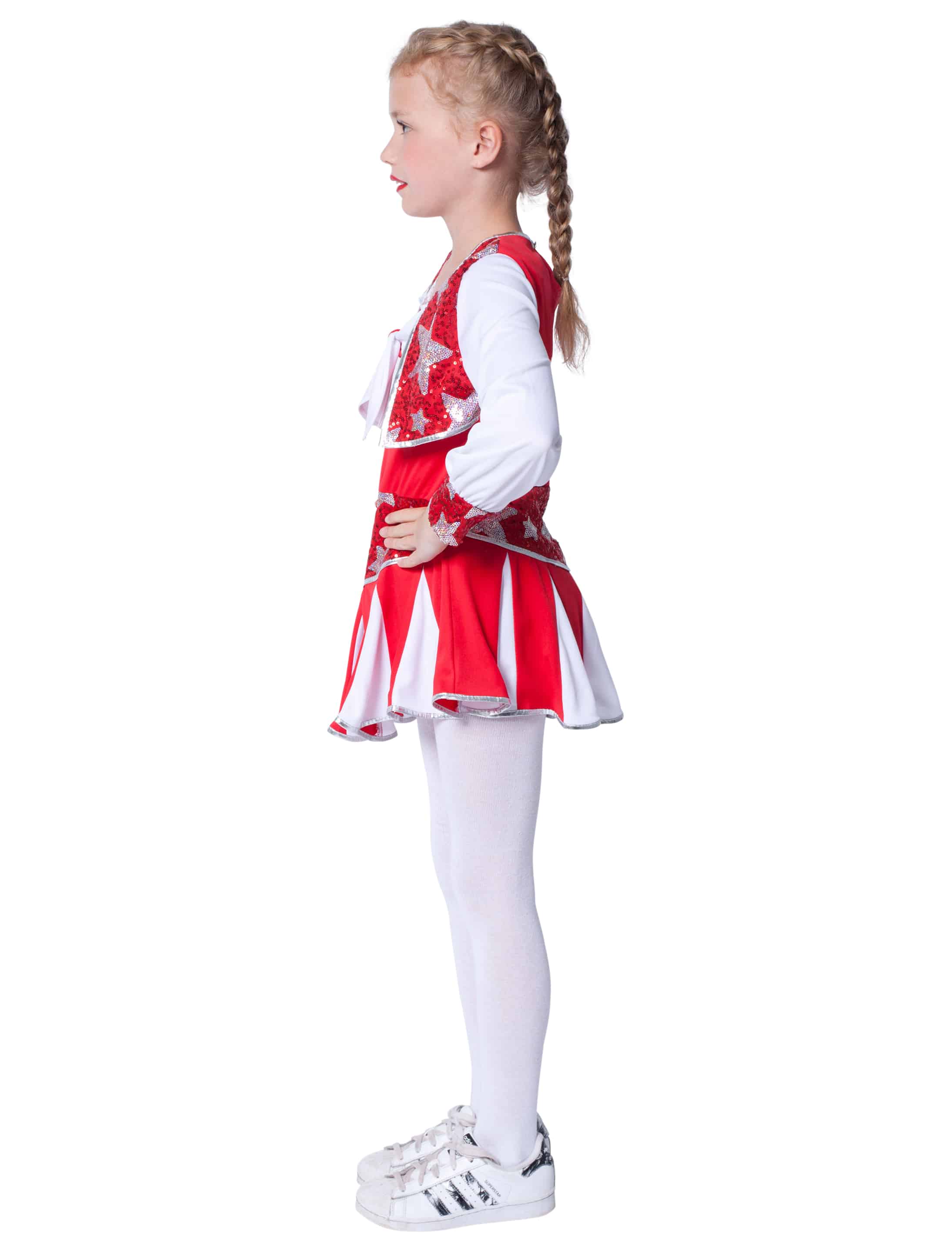 Kleid Cheerleader Kinder rot/weiß 128