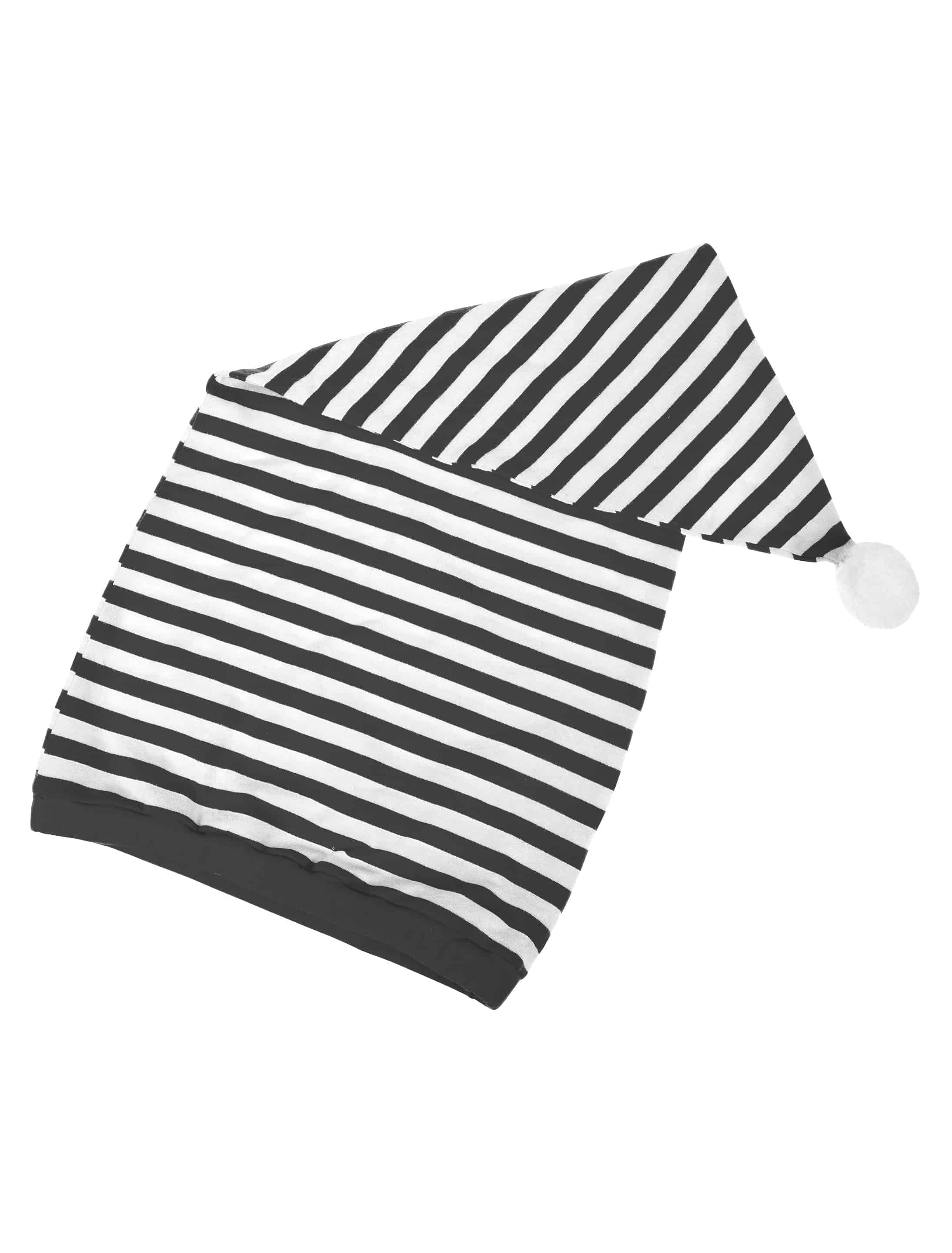 Schlafmütze gestreift schwarz/weiß one size Schlafmütze gestreift schwarz/weiß one size