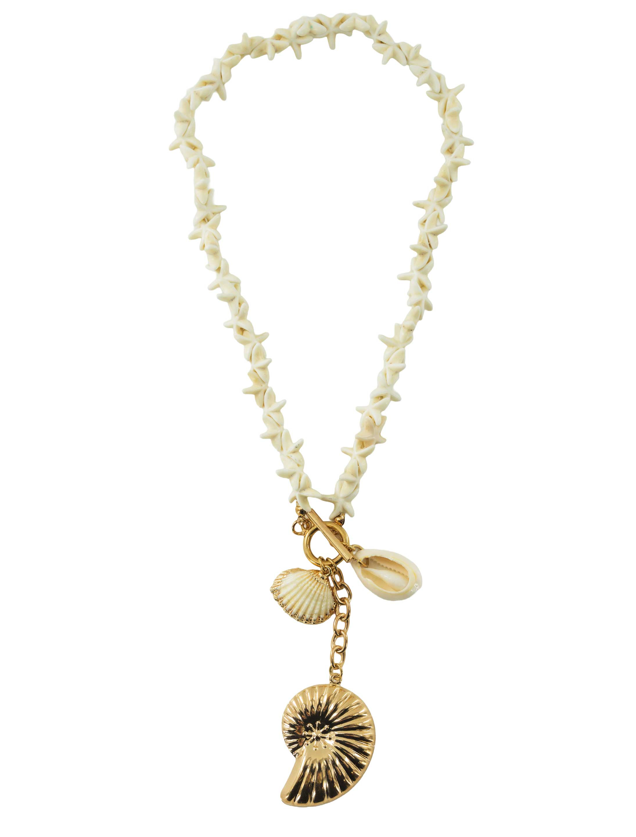 Halskette Muscheln Damen beige