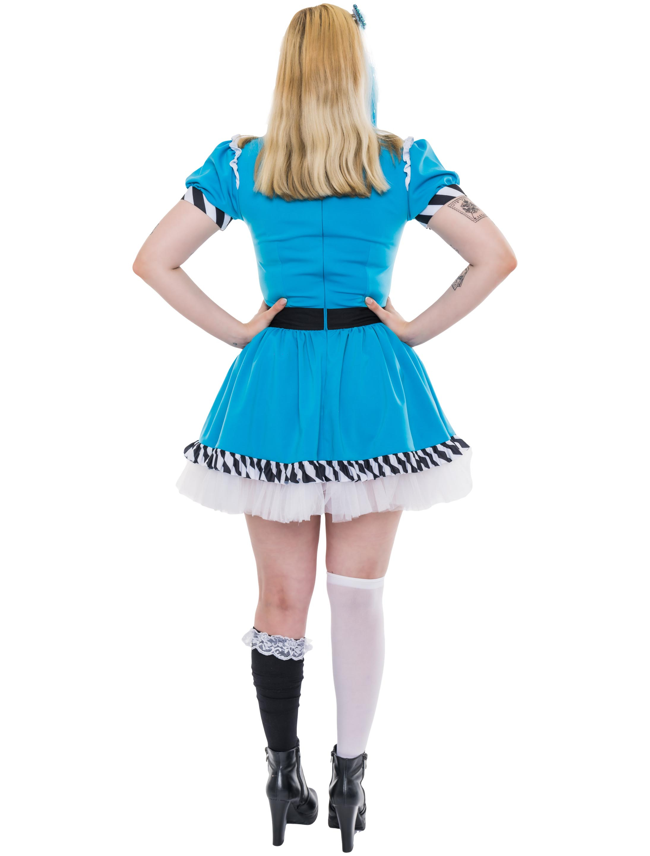 Kleid Alice sexy Damen weiß/blau S