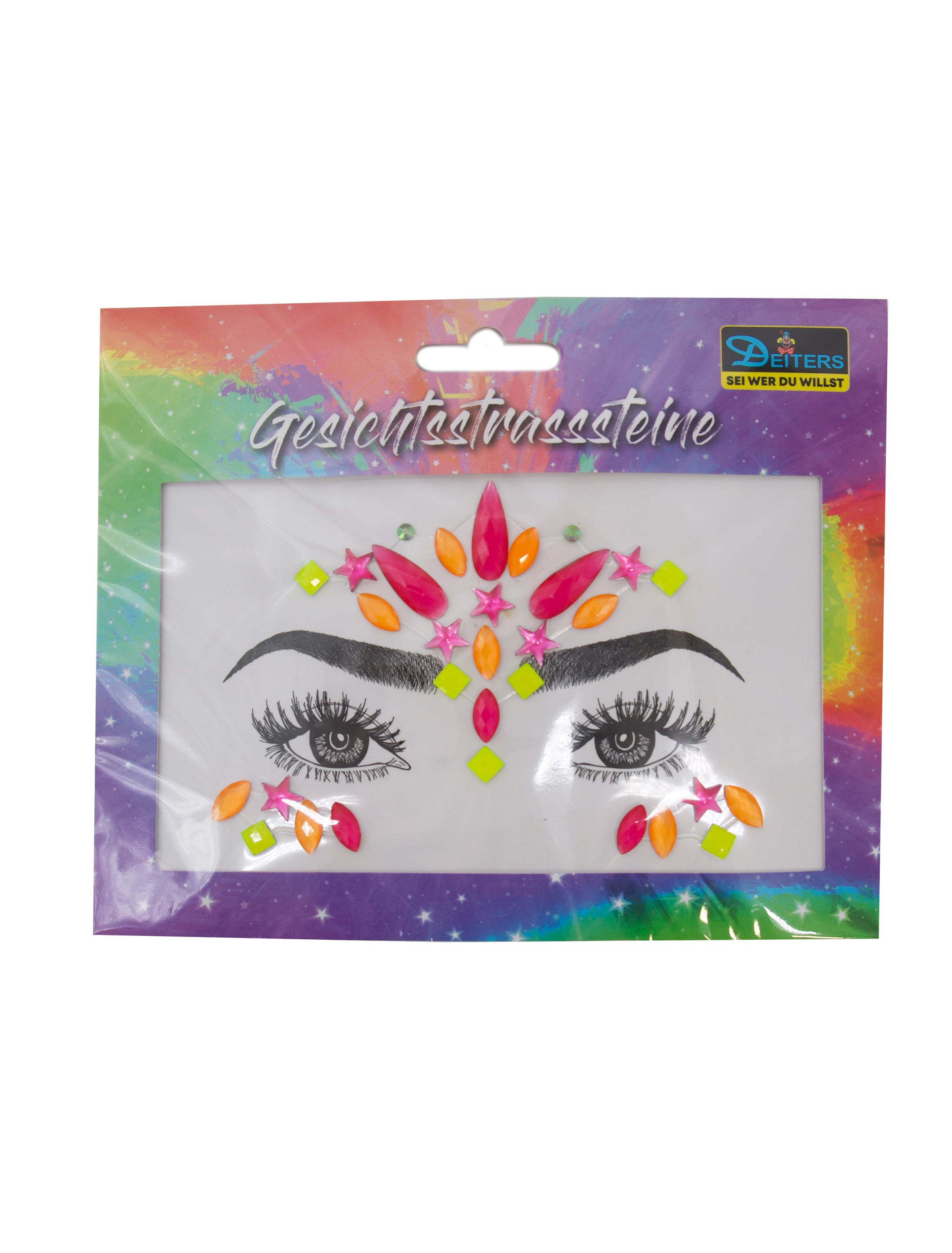 Gesichtsstrasssteine pink/orange